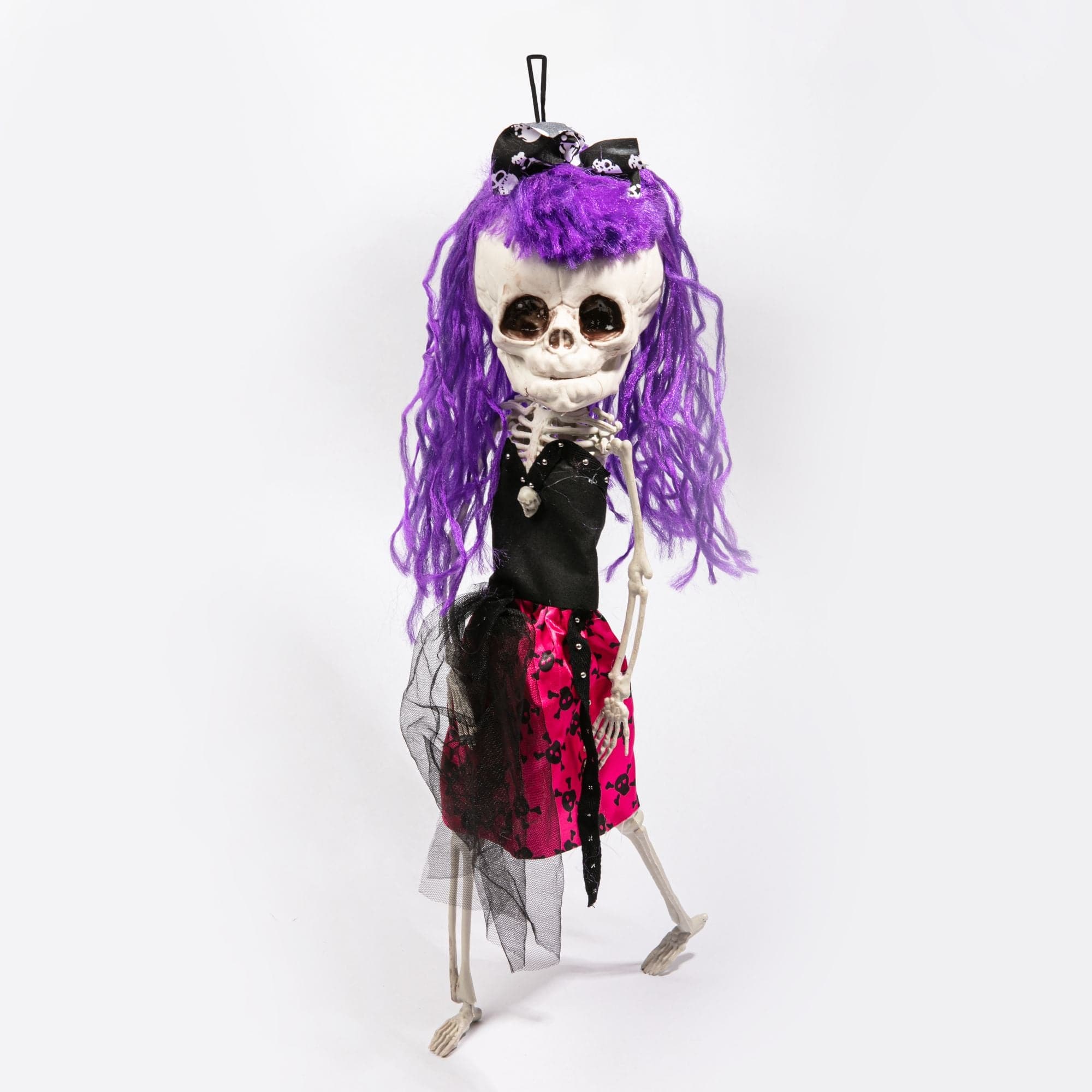 Image of Hanging Big Head Punk Girl Skeleton 45cm