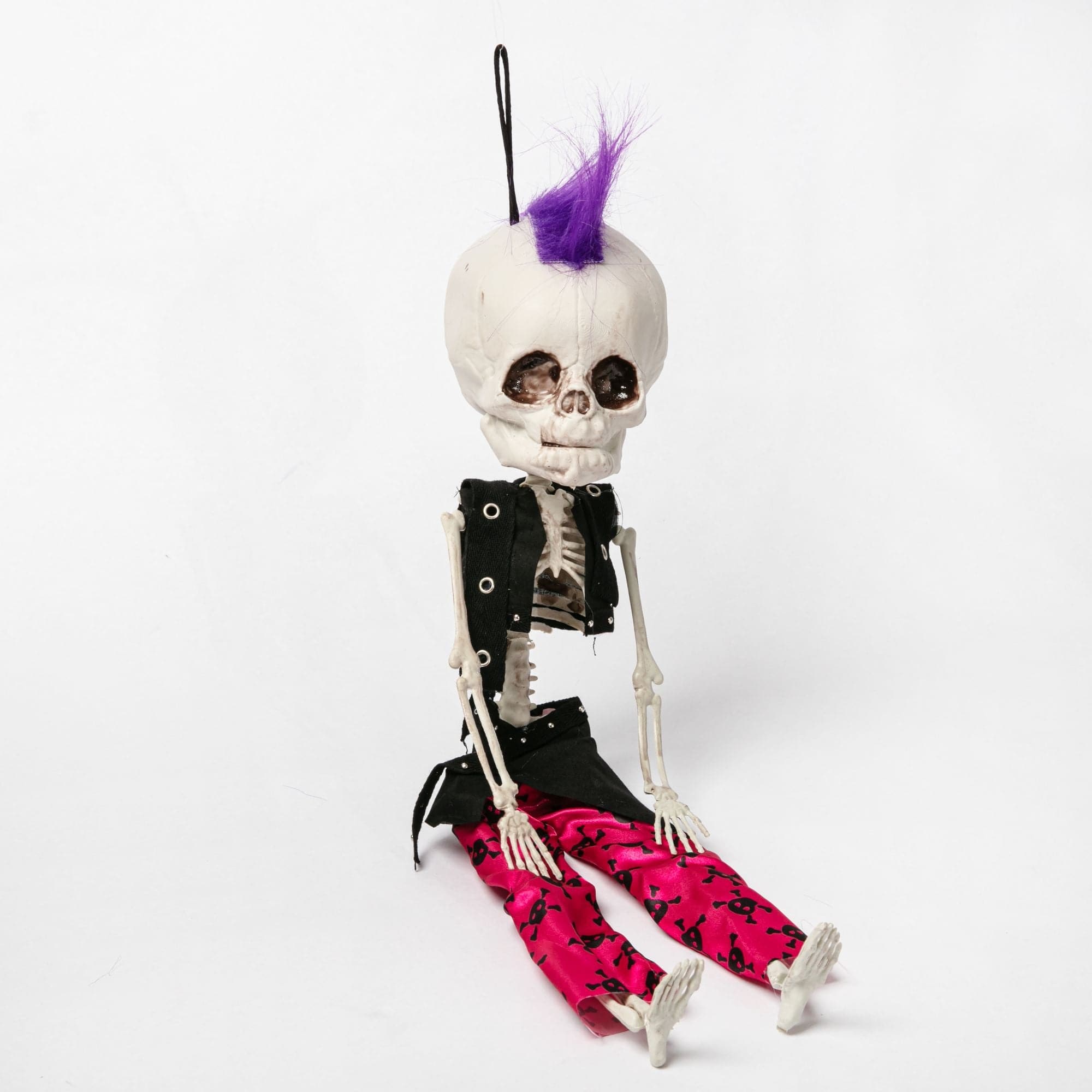 Image of Hanging Big Head Punk Boy Skeleton 45cm