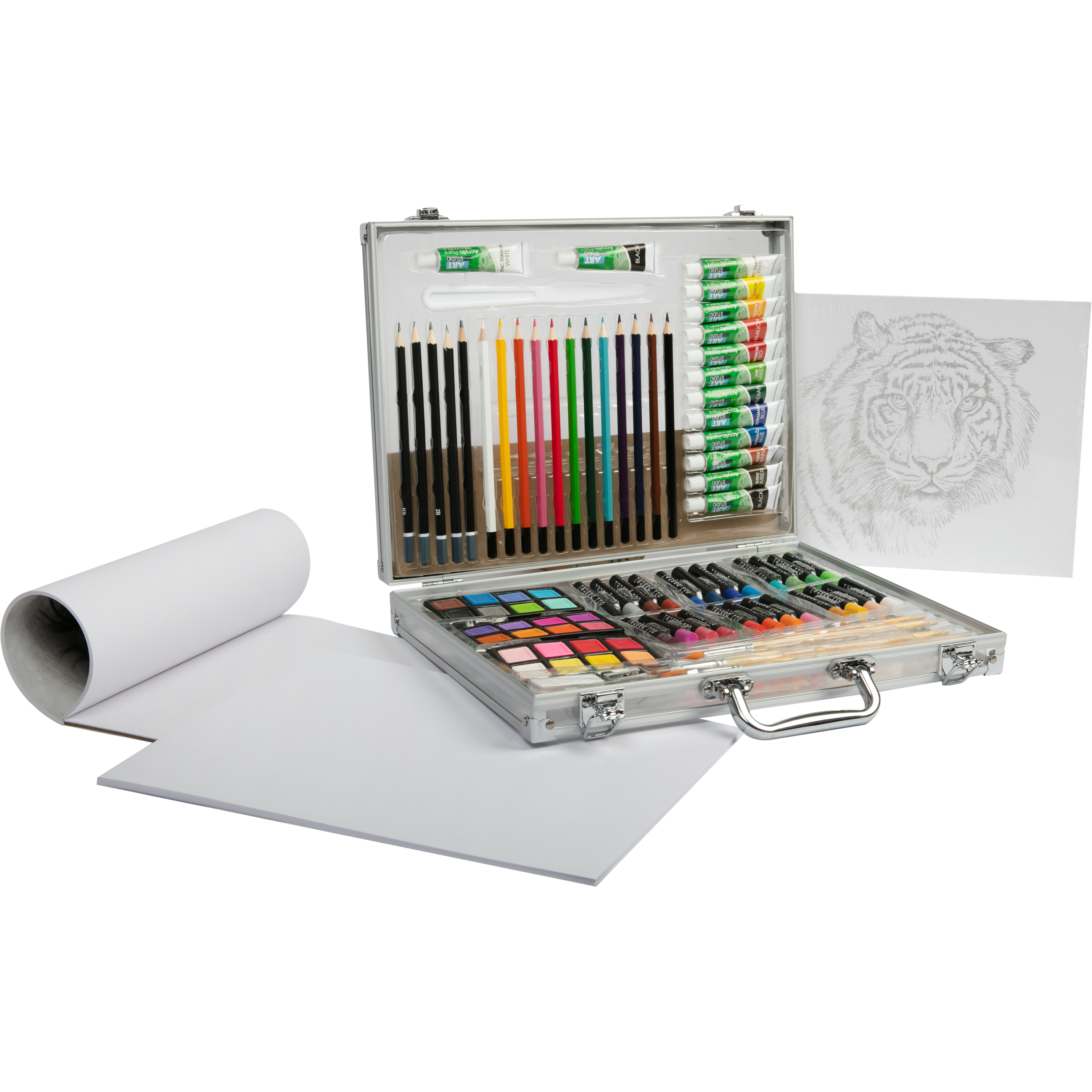 Image of Art Studio Mixed Media Art Set in Aluminium Case 110 pieces