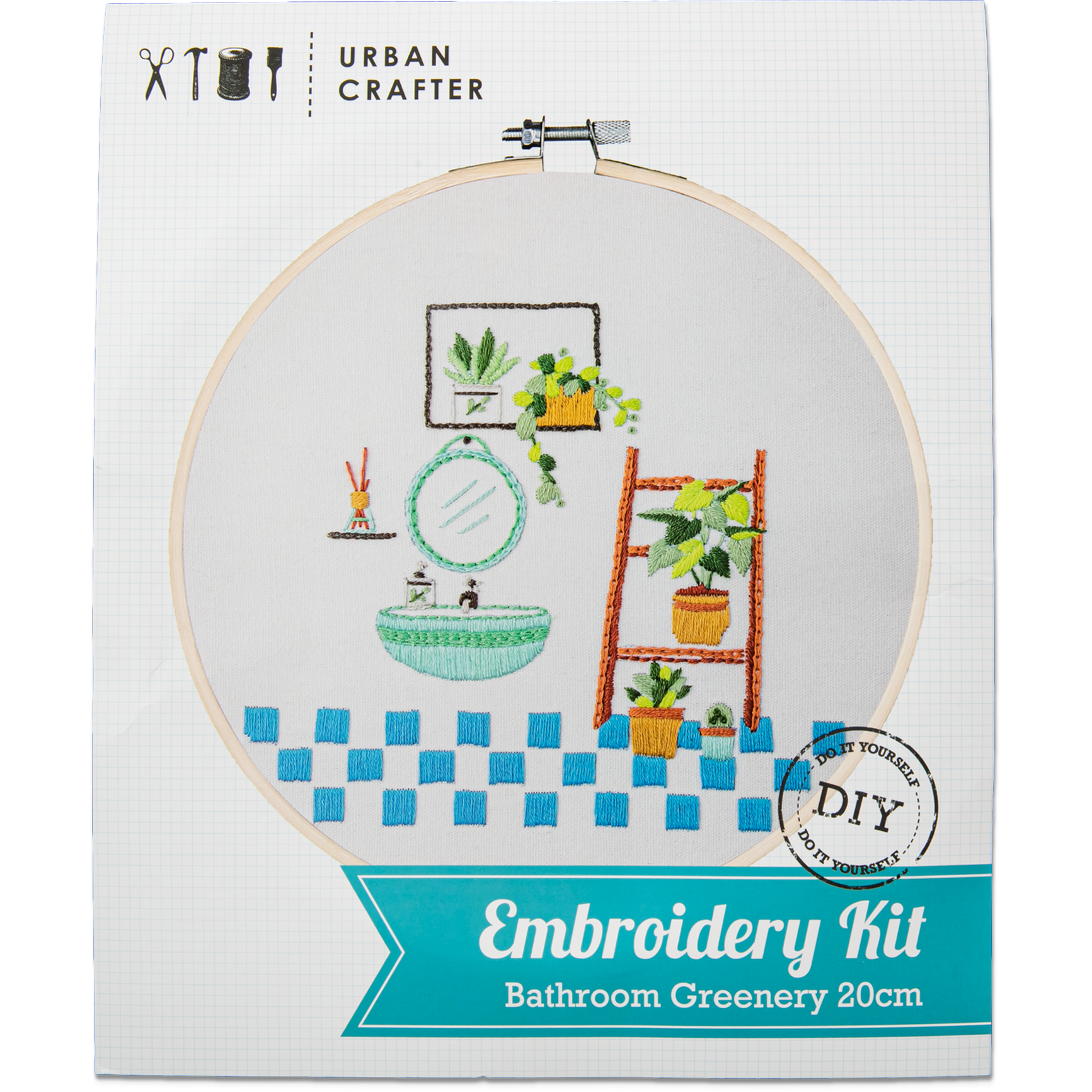 Image of Urban Crafter DIY Bathroom Greenery Embroidery Kit