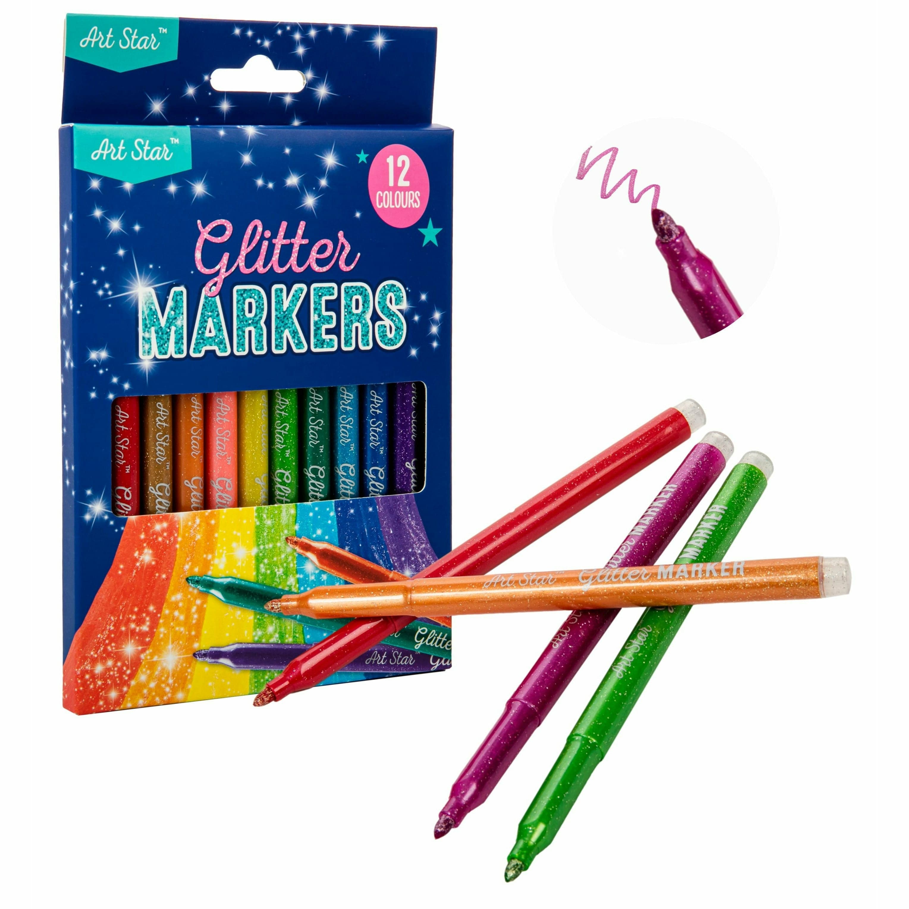 Image of Art Star Glitter Markers 12 Piece