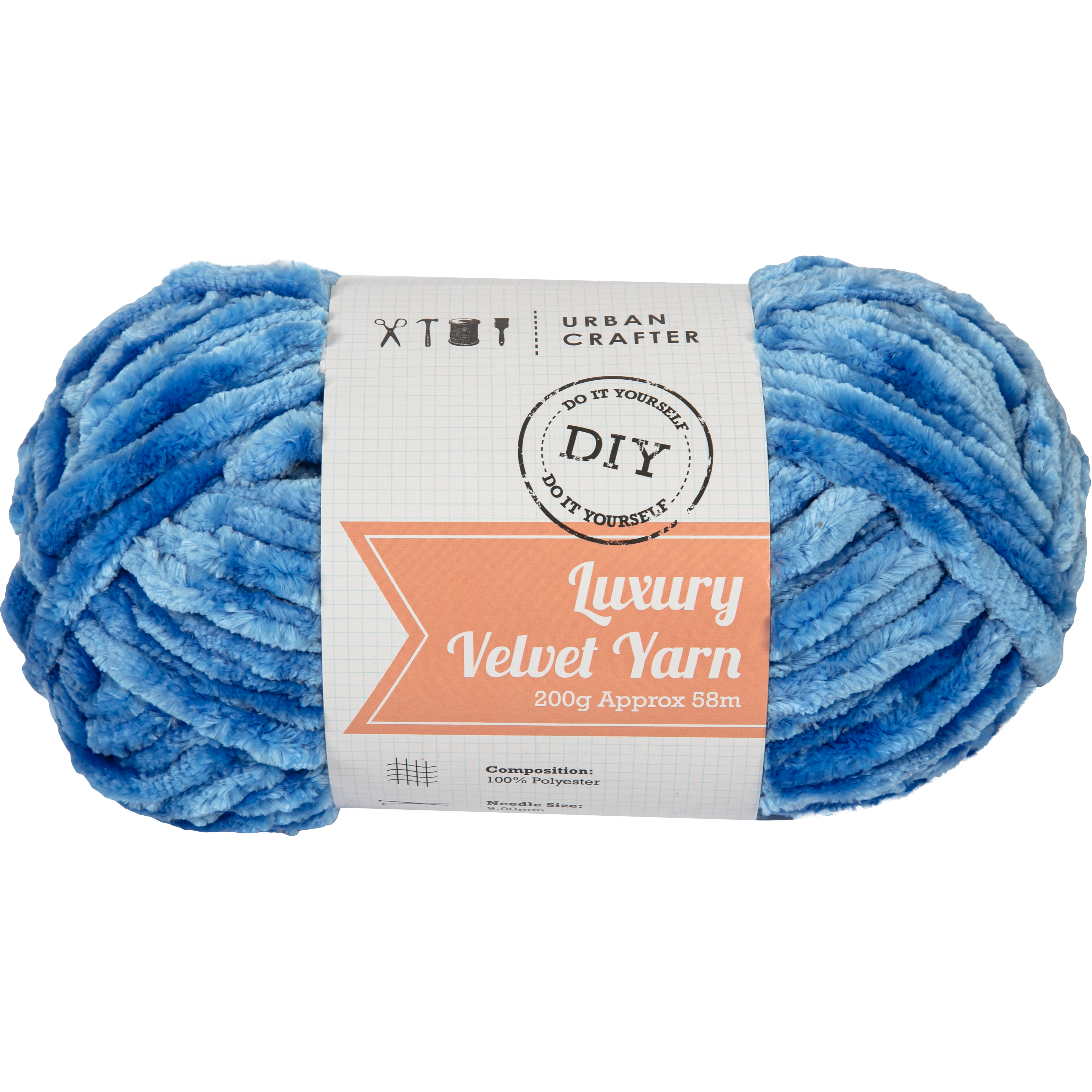 Image of Urban Crafter Luxury Velvet Yarn 100% Polyester 200g- Great Lakes