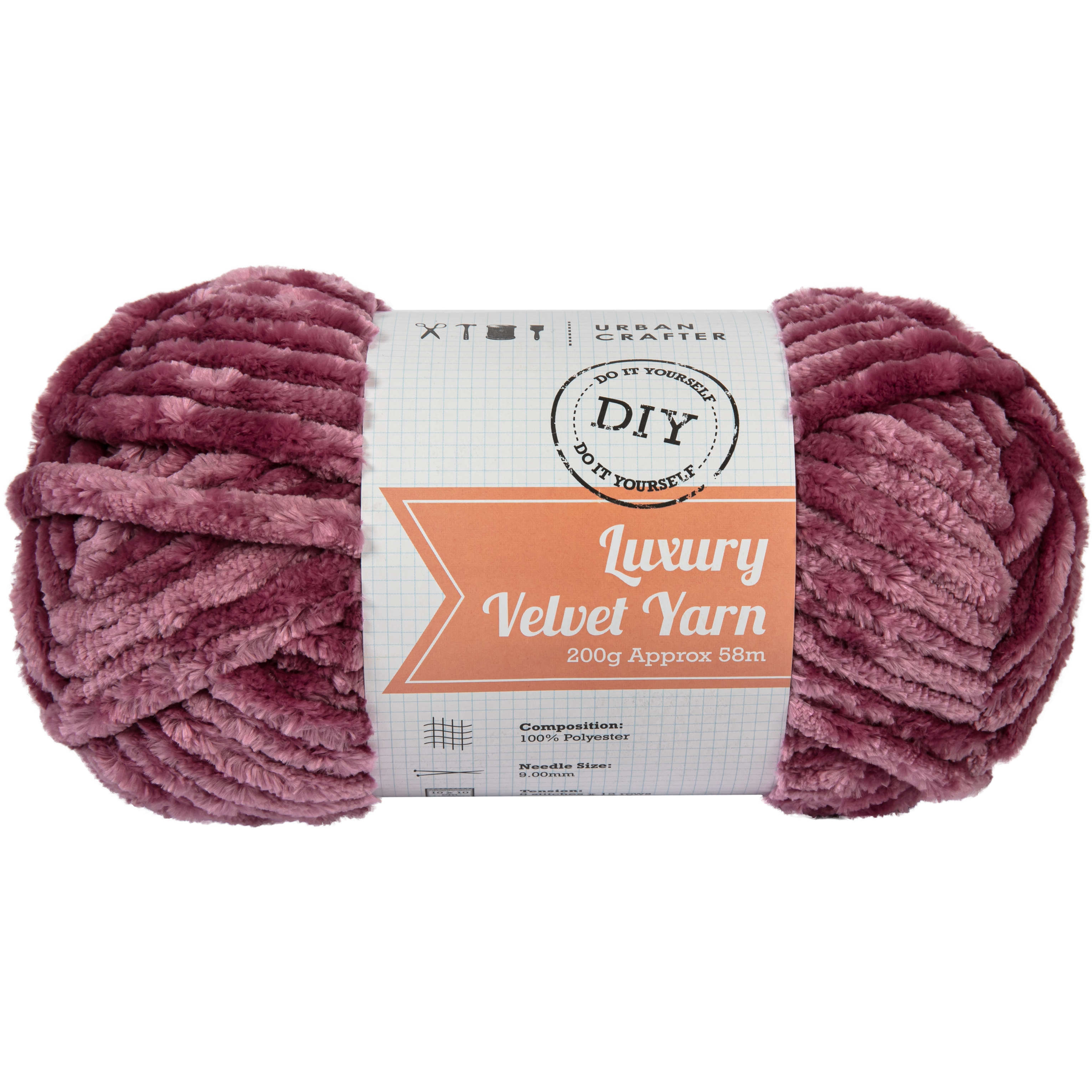 Image of Urban Crafter Luxury Velvet Yarn 100% Polyester 200g- Pinot