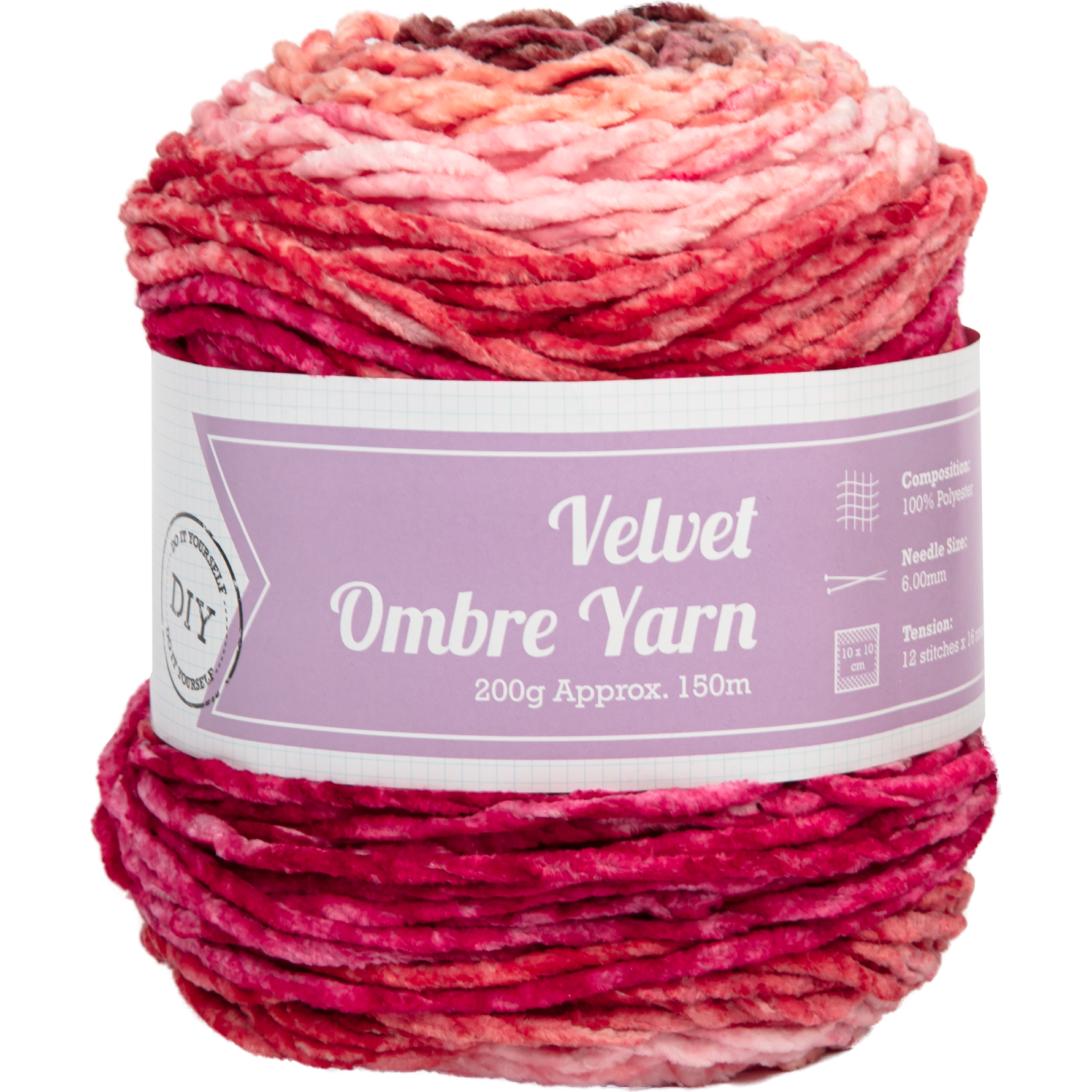 Image of Urban Crafter Velvet Ombre 100% Polyester 200g- Mixed Berry