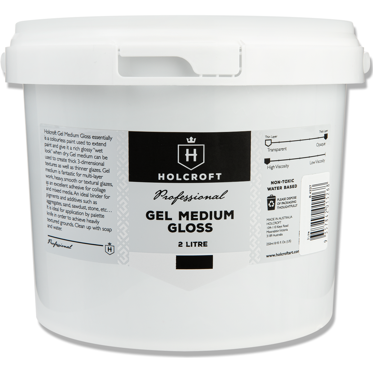 Image of Holcroft Professional Acrylic Gel Medium Gloss 2 Litre