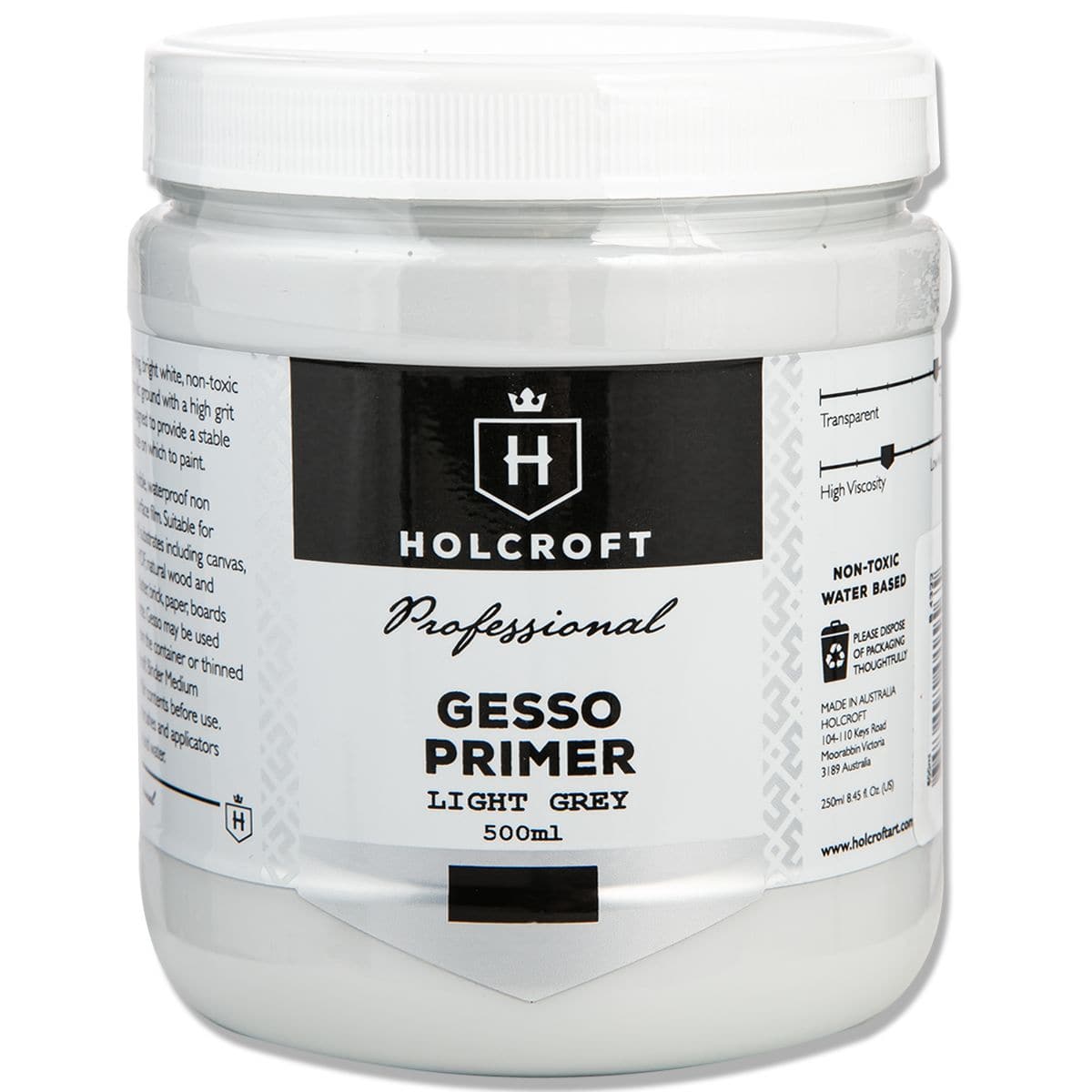 Image of Holcroft Professional Acrylic Light Grey Gesso 500mL