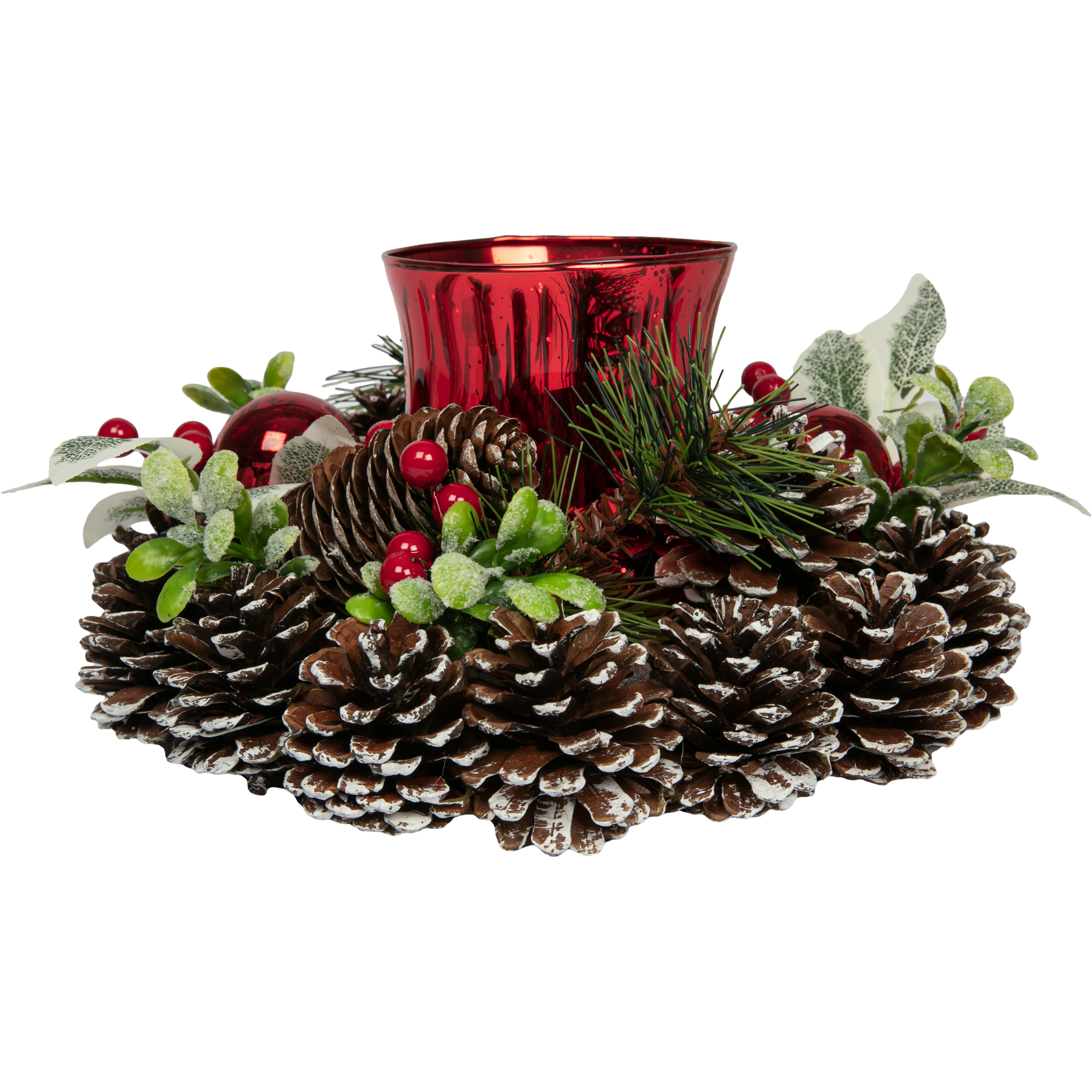 Image of Make a Merry Christmas Decorated Glass Candle Holder (22cm Diameter)