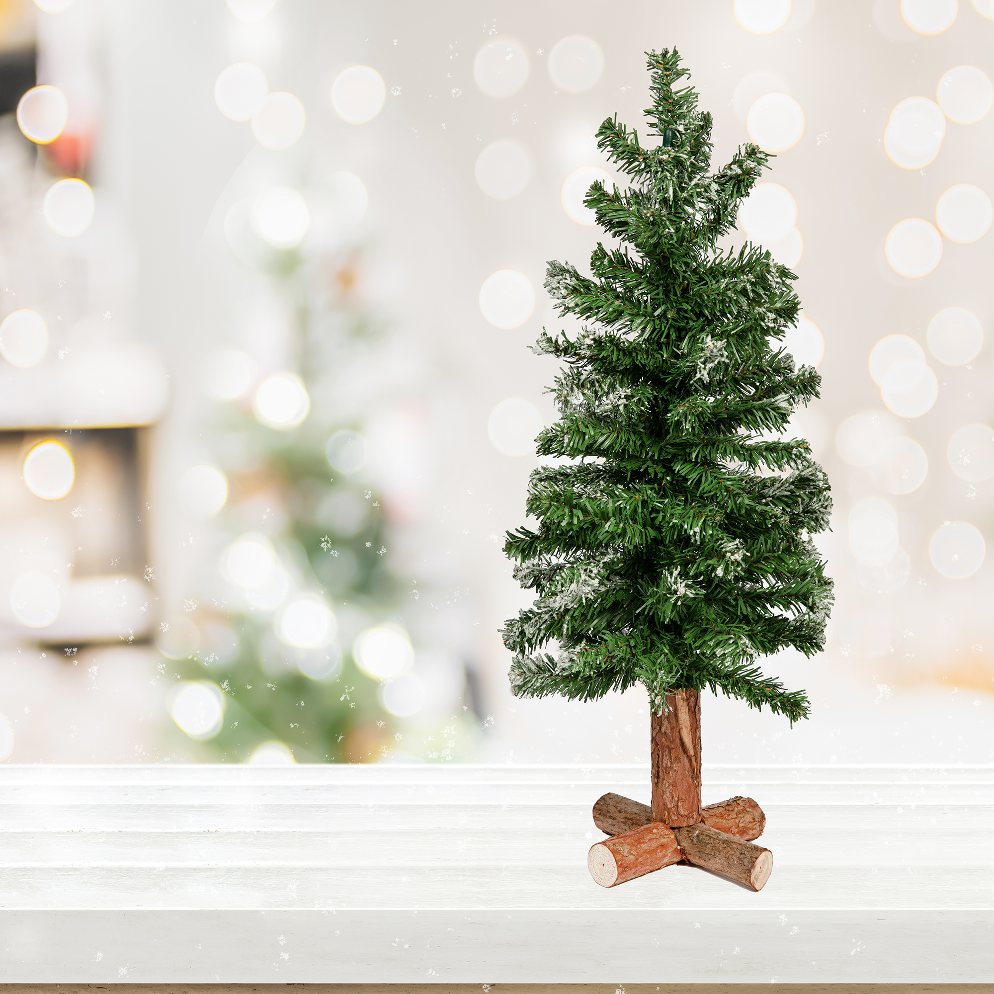 Image of Make a Merry Christmas PVC Mini Tree with Natural Base 50cm