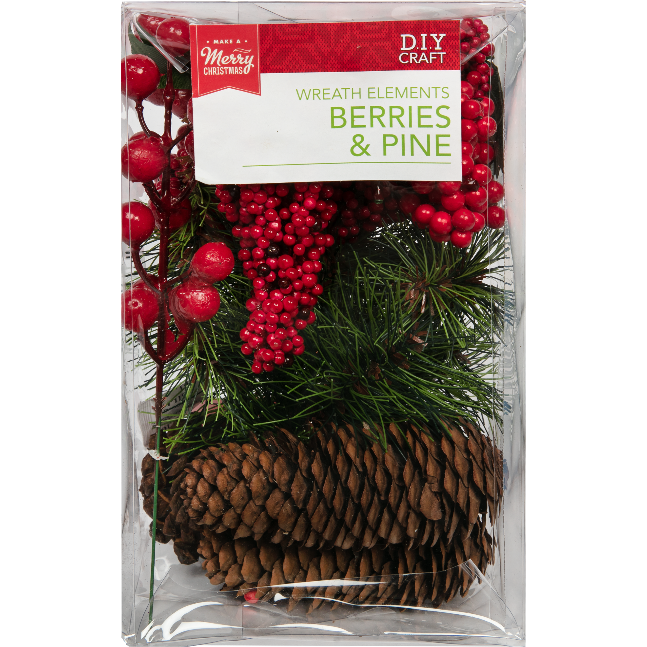 Image of Make a Merry Christmas Wreath Decorating Elements-Berries and Pine