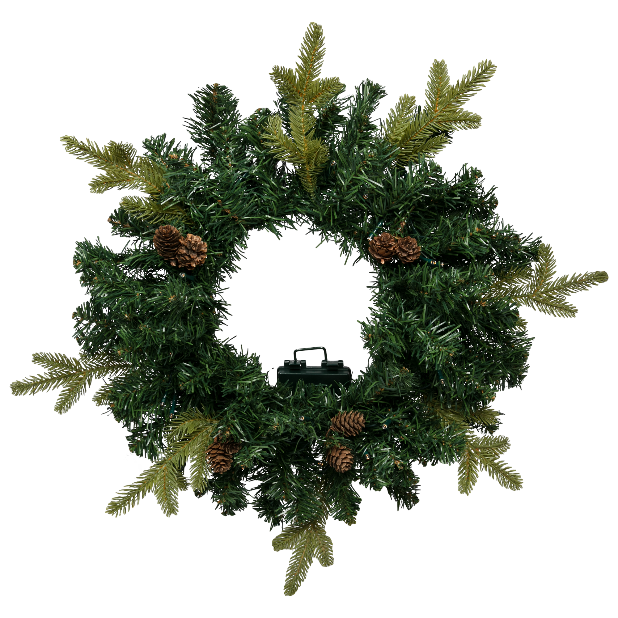 Image of Make a Merry Christmas PVC Wreath with 40 Battery Operated LED Lights (60cm Diameter)