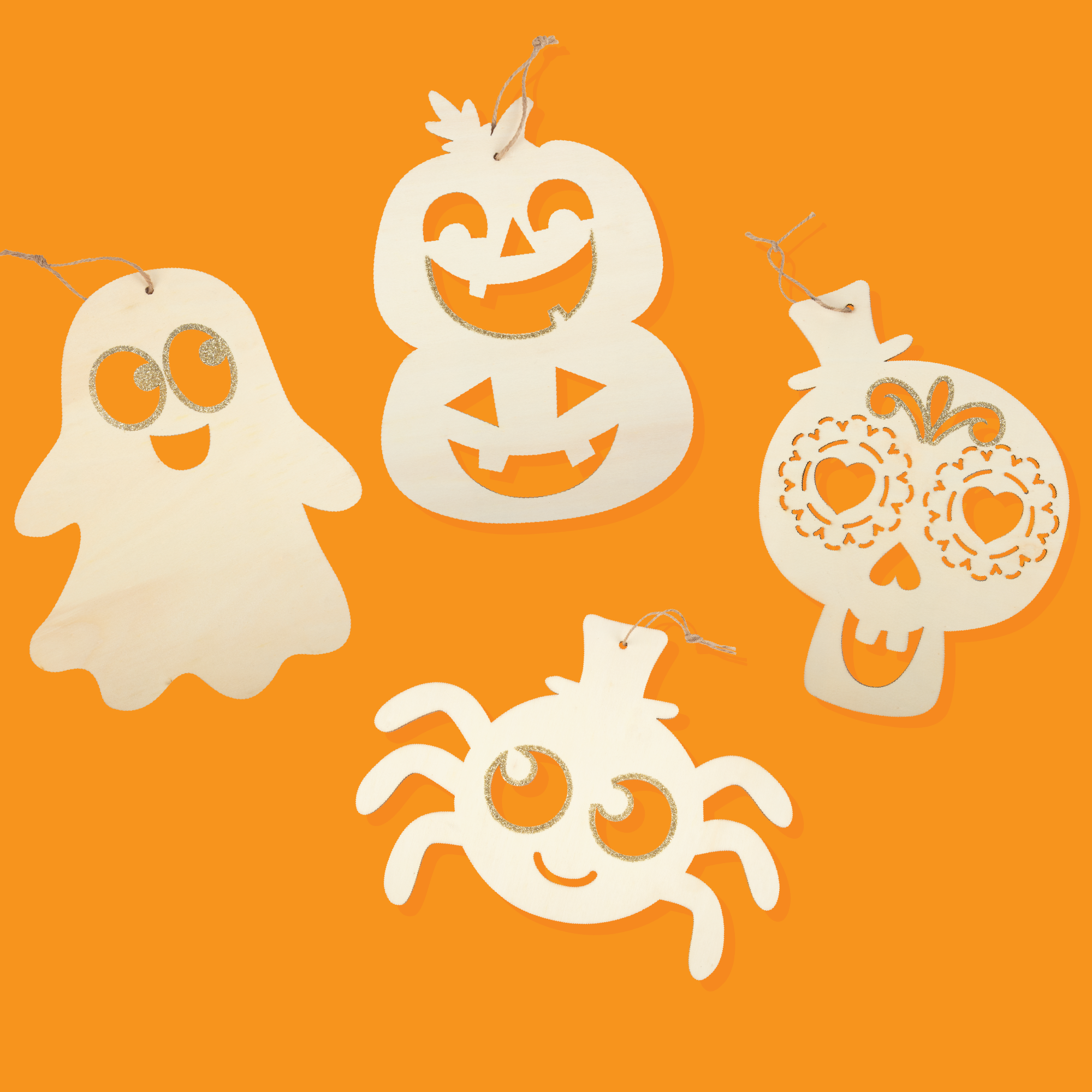 Image of Art Star Halloween Decorate Your Own Plywood Hanging Characters 4pc