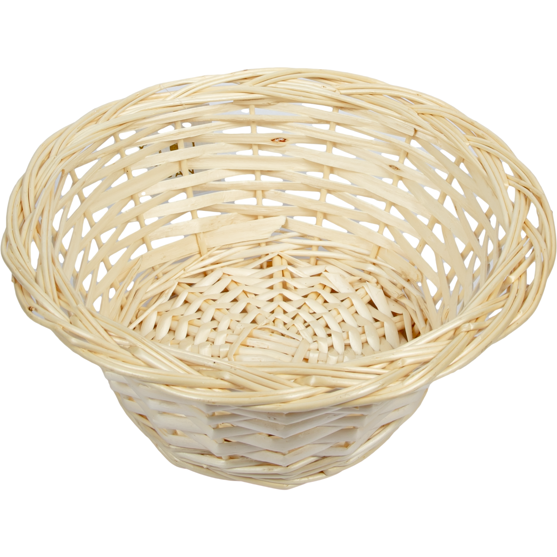 Image of Urban Crafter Bleached Split Willow Contoured Round Basket Small 25 x 25 x 14cm