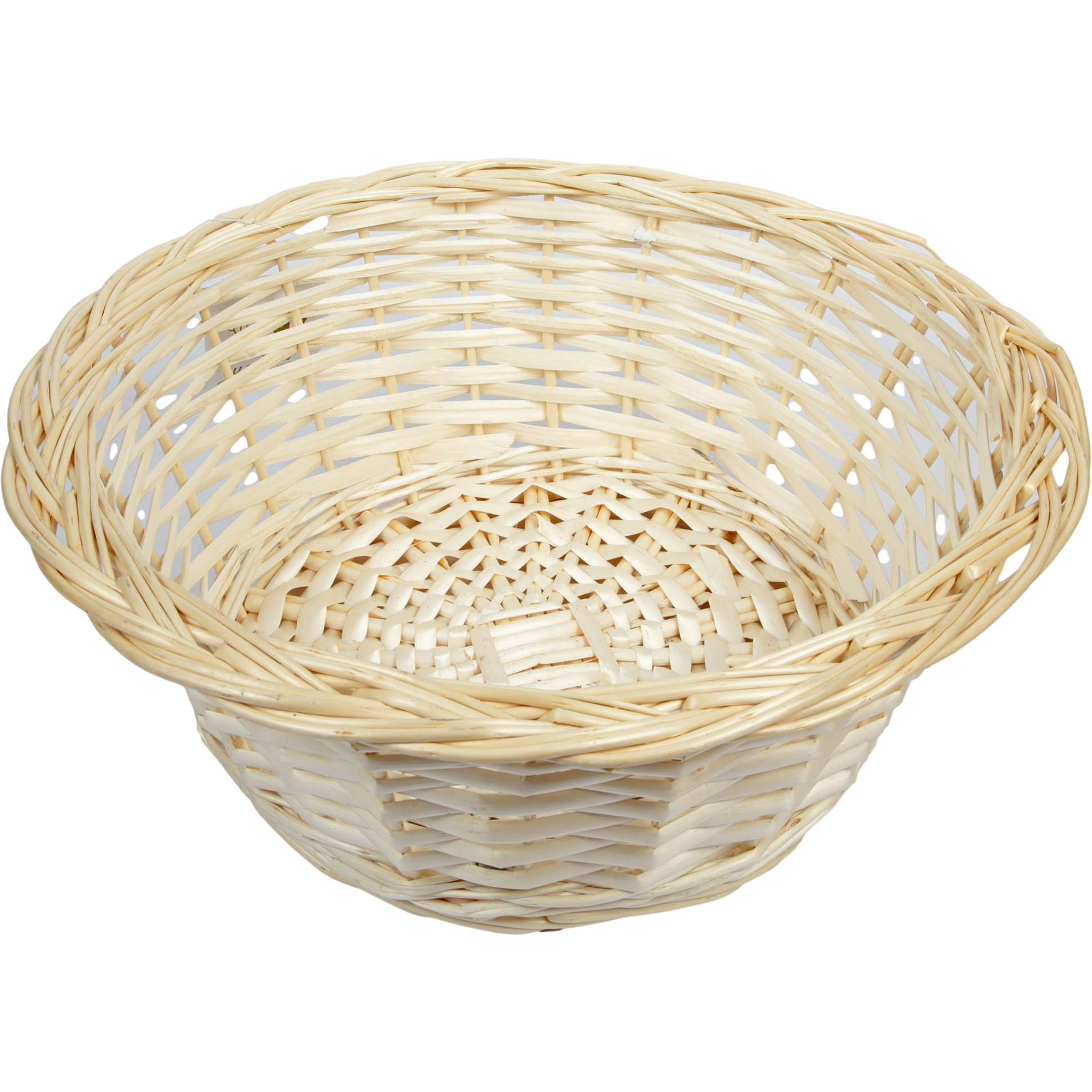 Image of Urban Crafter Bleached Split Willow Contoured Round Basket Large 35 x 35 x 14cm