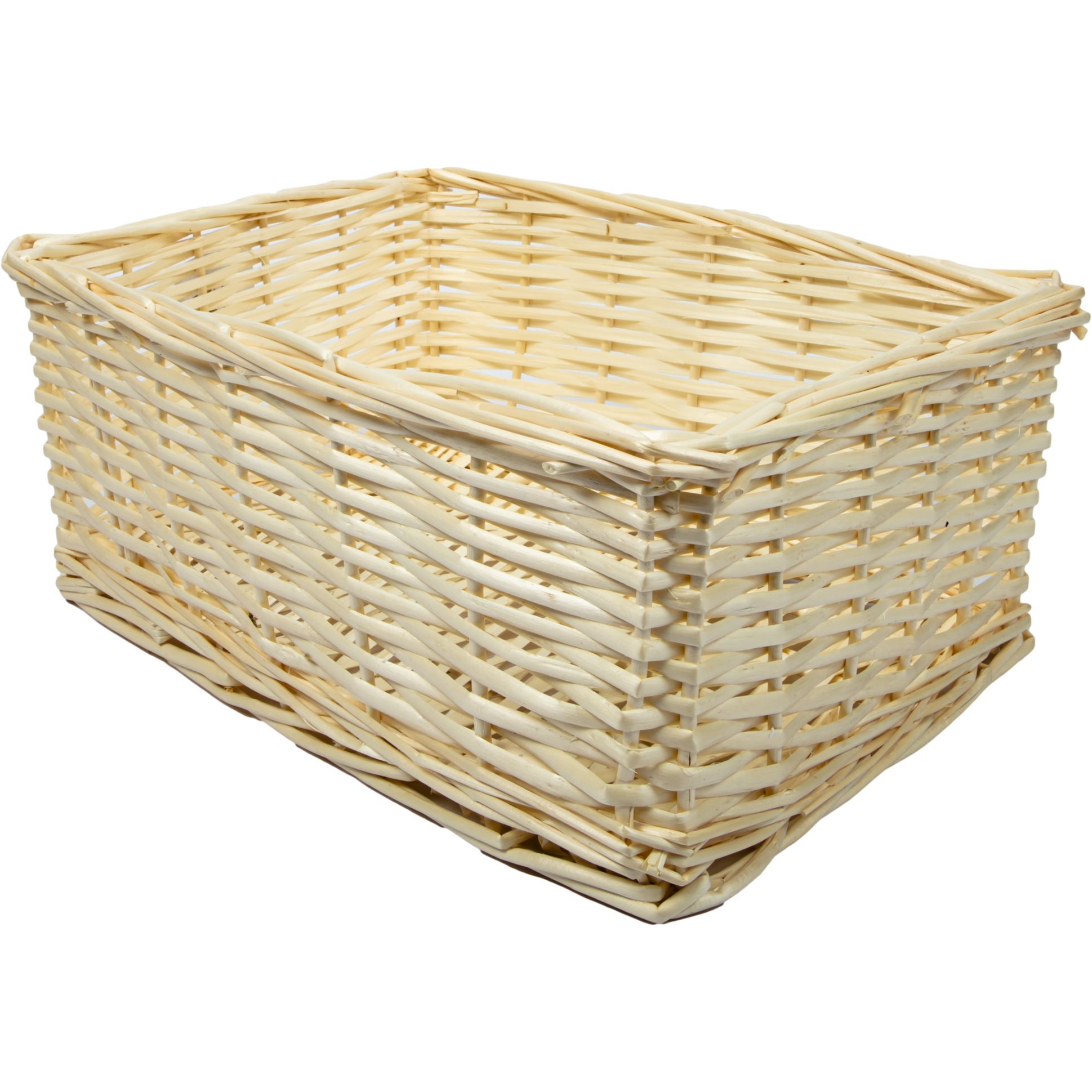 Image of Urban Crafter Bleached Split Willow Square Basket Small 26 x 16 x 10cm