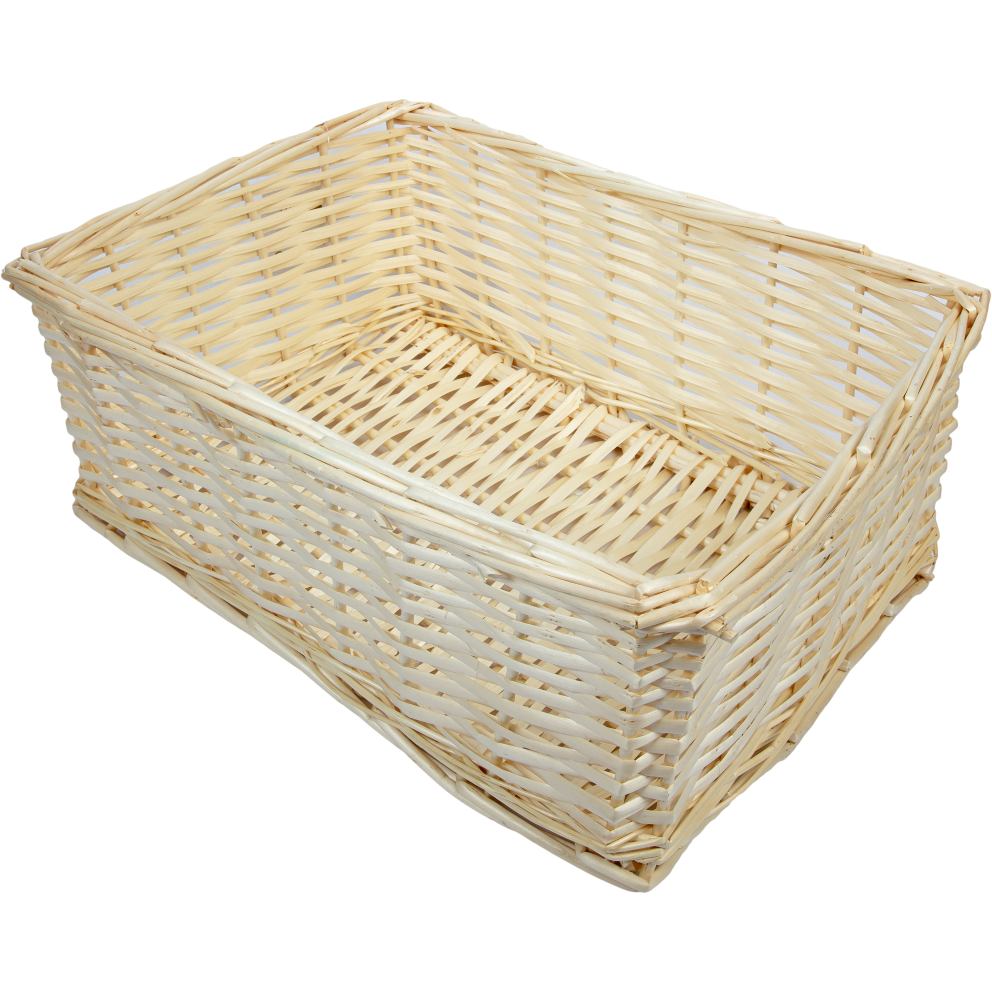 Image of Urban Crafter Bleached Split Willow Rectangular Basket Large 40 x 30 x 16cm