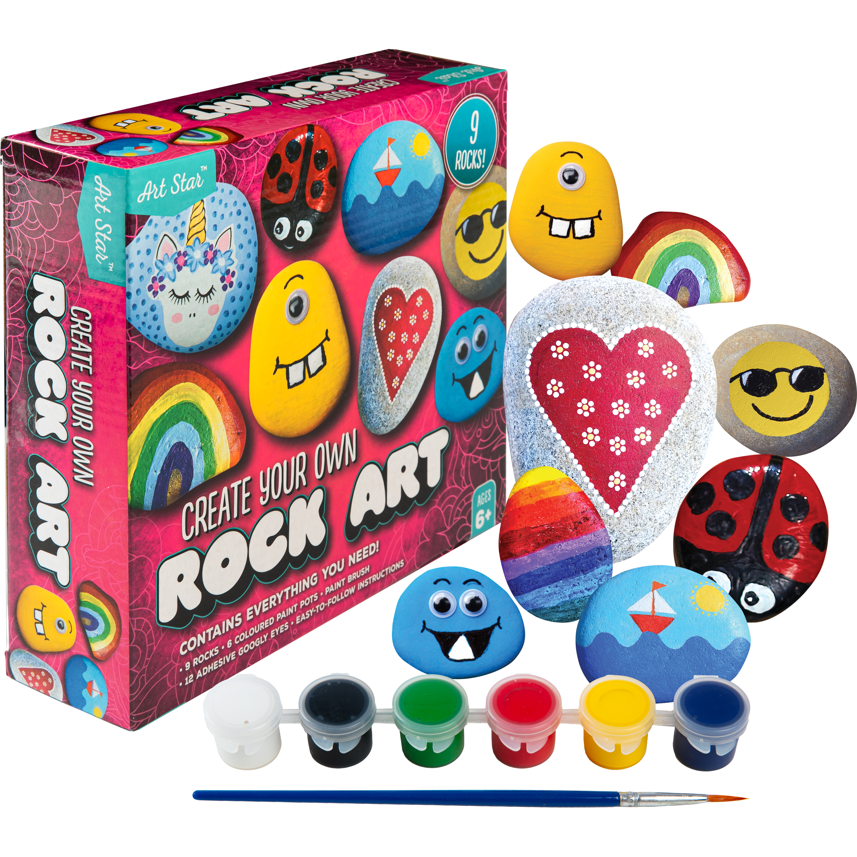 Image of Art Star Monster Rock Art Kit Contains 9 Rocks