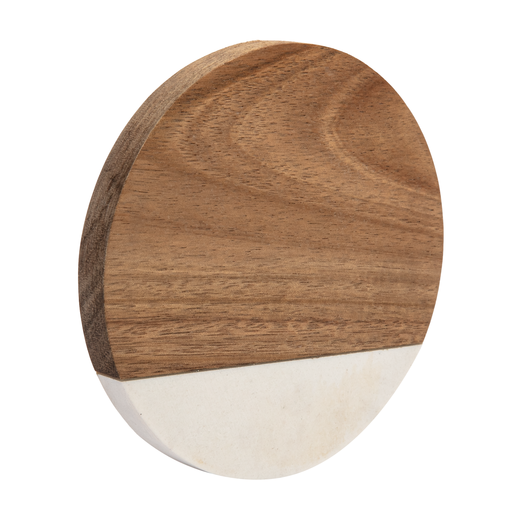 Image of Personalisable Engraving Marble Wood Coaster- Round 10 x 1cm