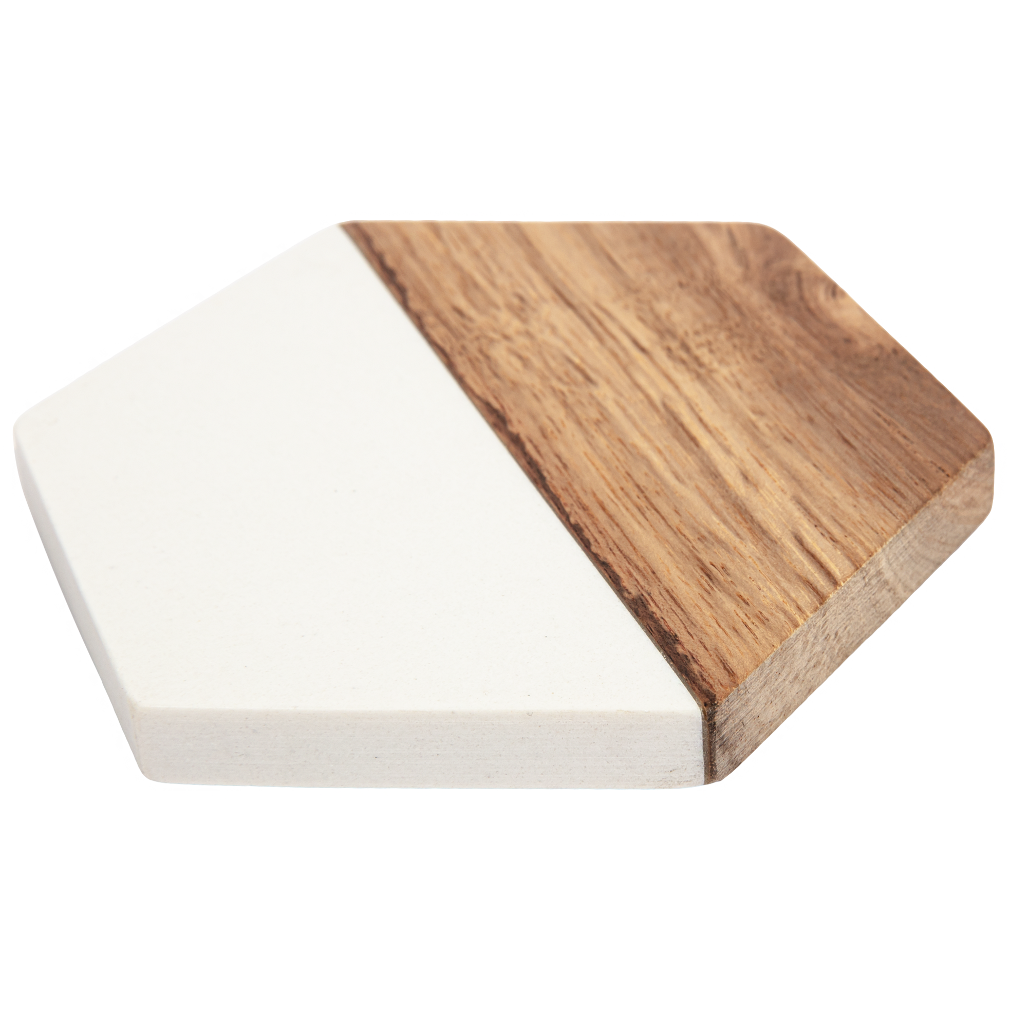 Image of Personalisable Engraving Marble Wood Coaster- Hexagon 10 x 11.5 x 1cm