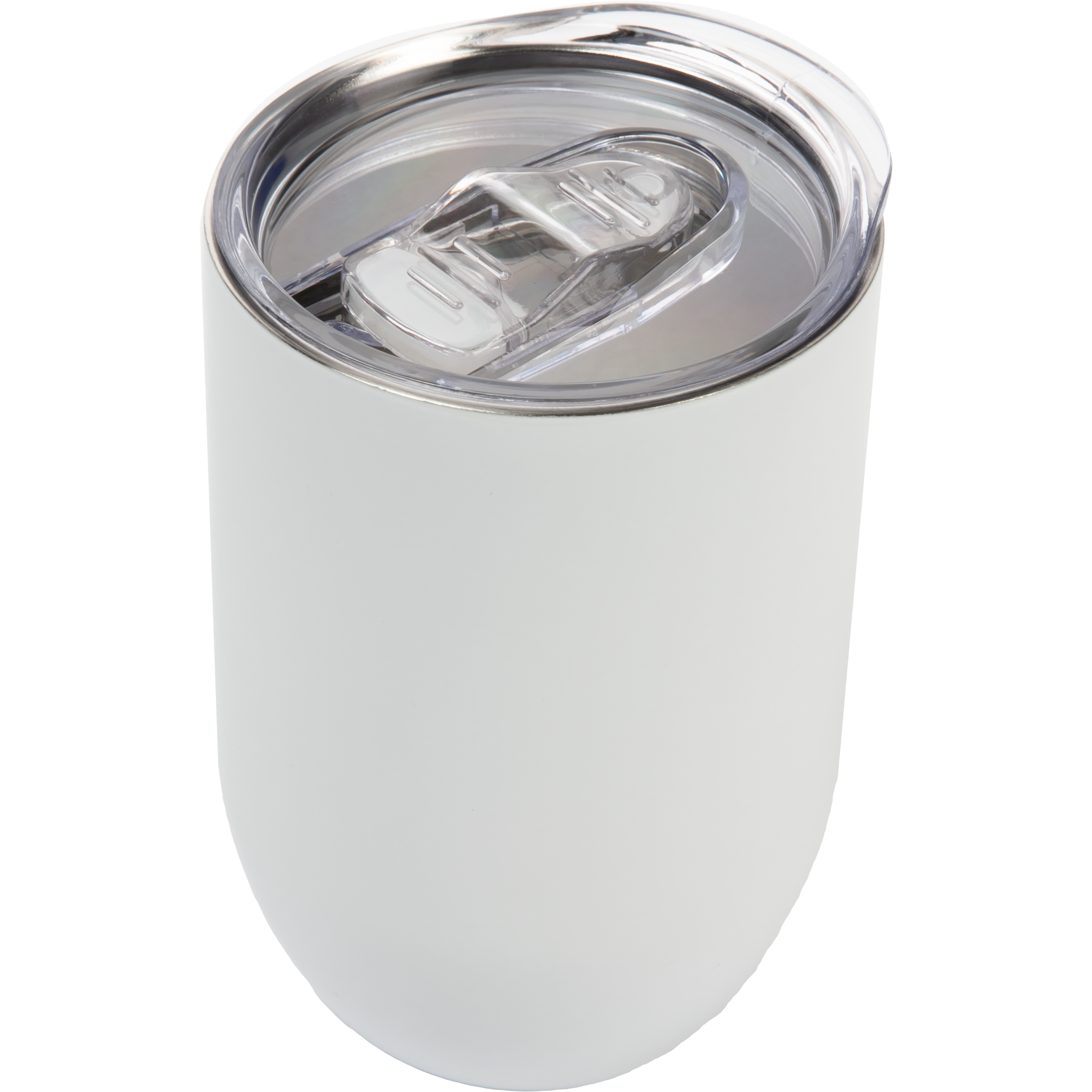 Image of Personalisable Straight Stainless Steel Stemless Wine Glass-White 12oz/360ml