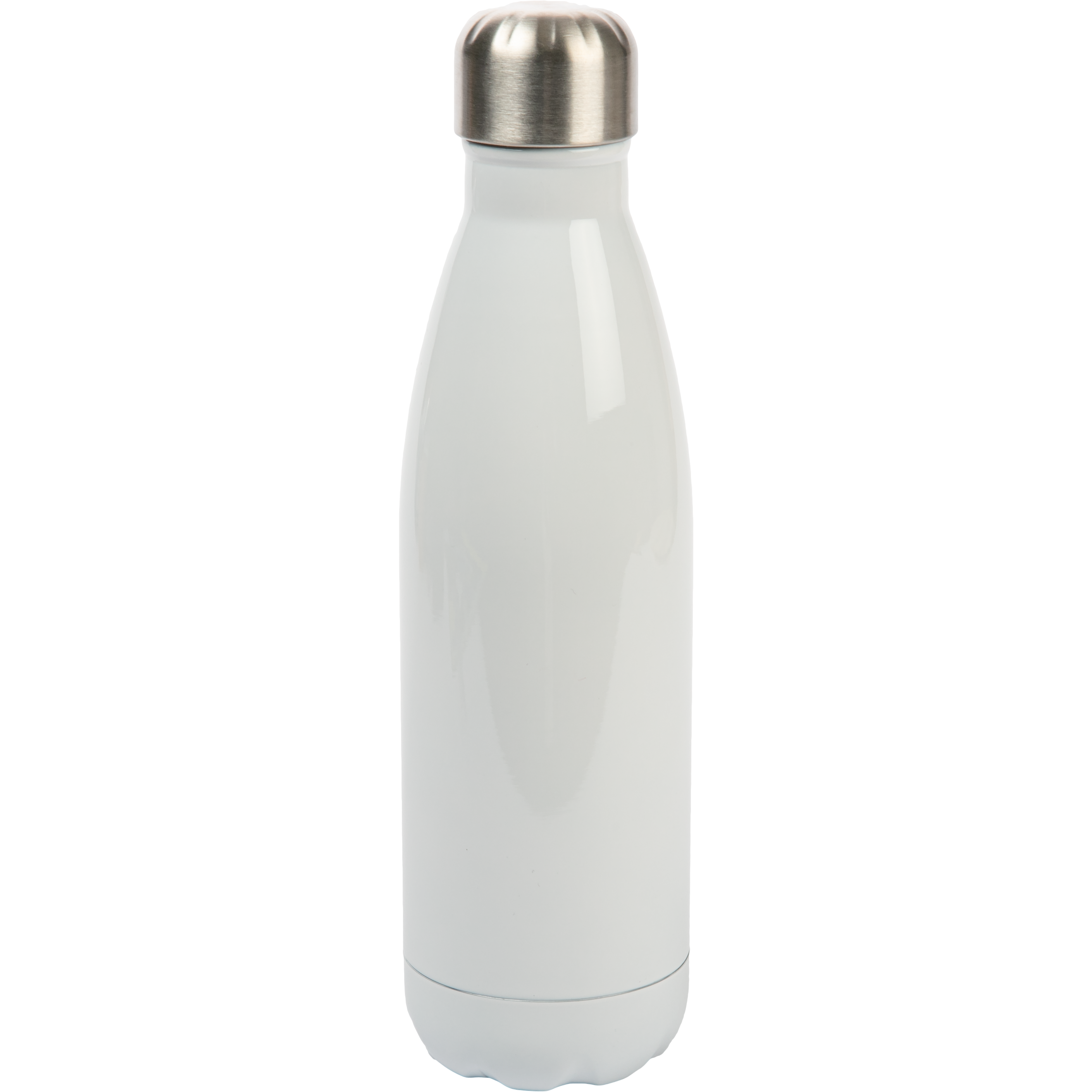 Image of Personalisable Stainless Steel Cola Shaped Bottle-White 17oz/502ml