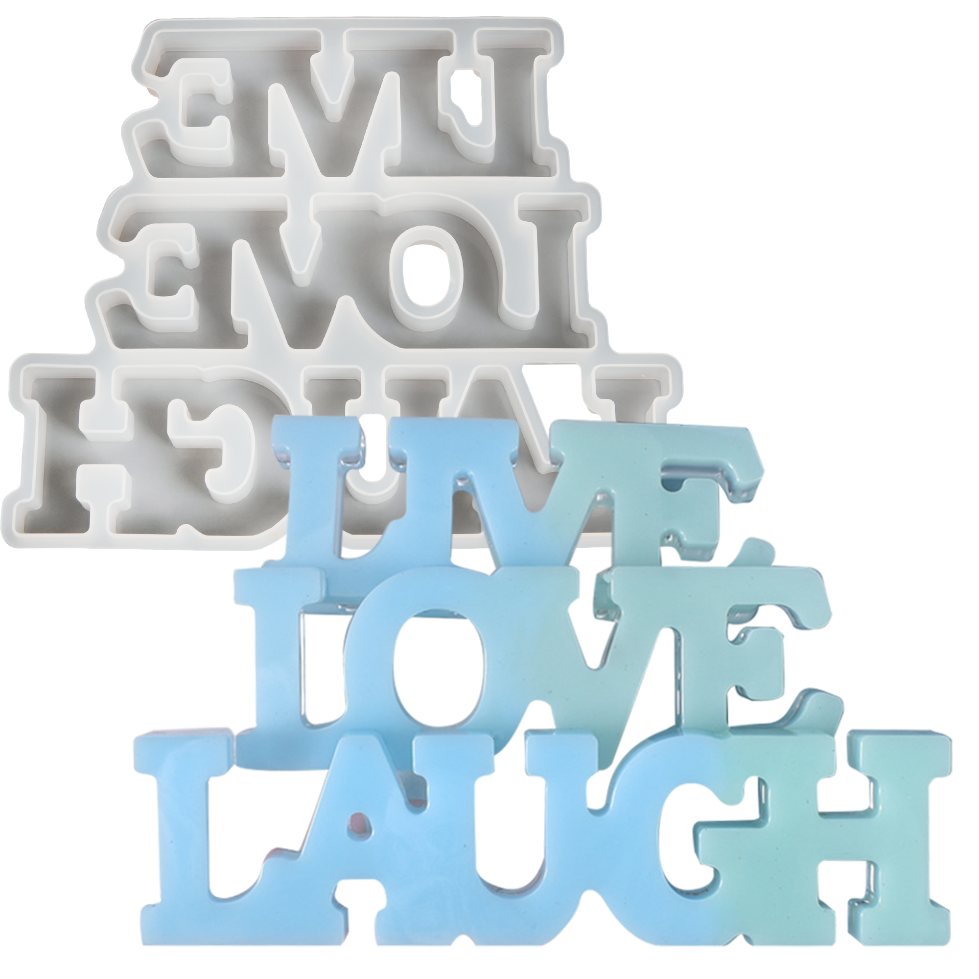 Image of Urban Crafter Silicone words Mould 16x13x13.5cm - Live Love Laugh