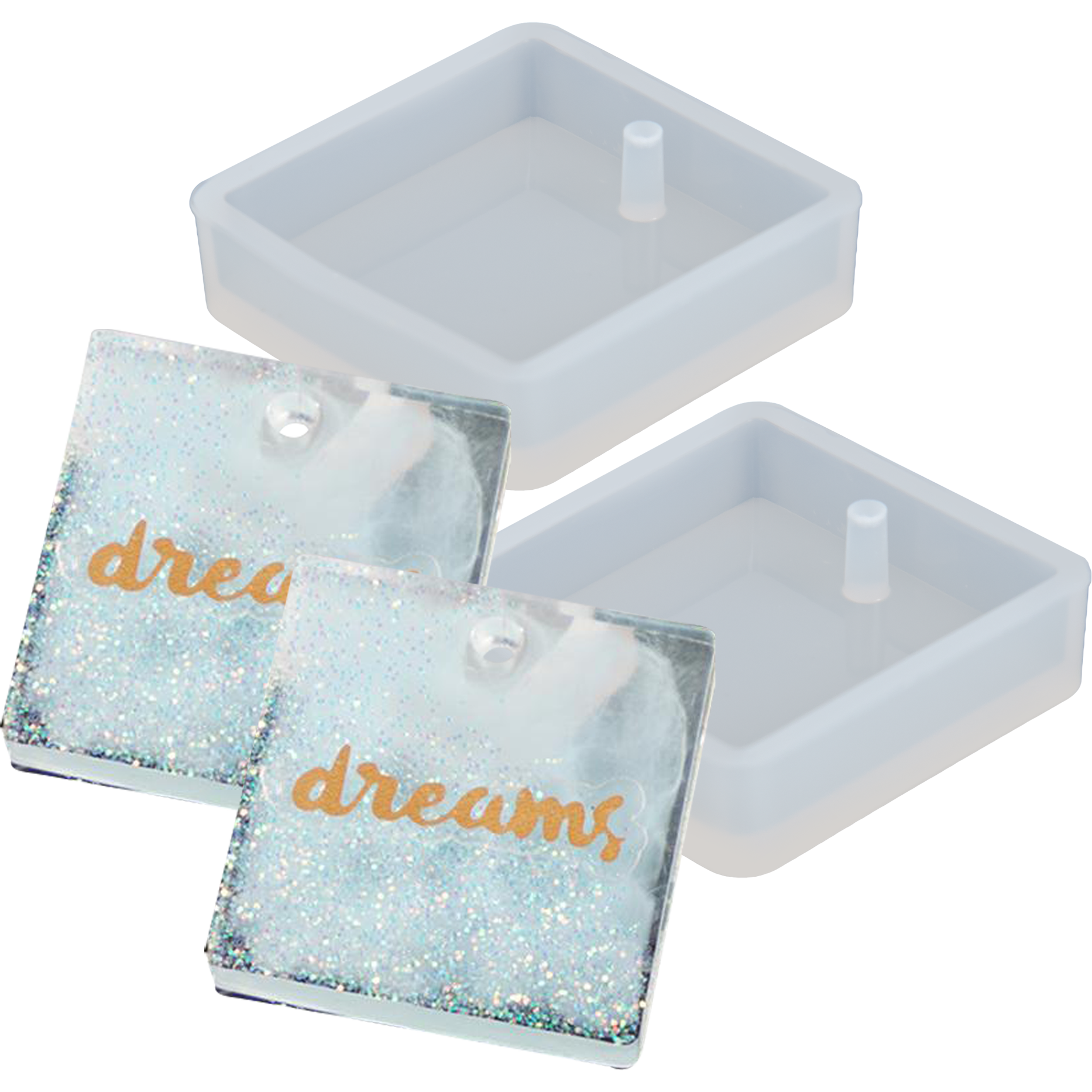 Image of Urban Crafter Silicone Jewellery Mould- Square Earring Moulds (Set of 2)