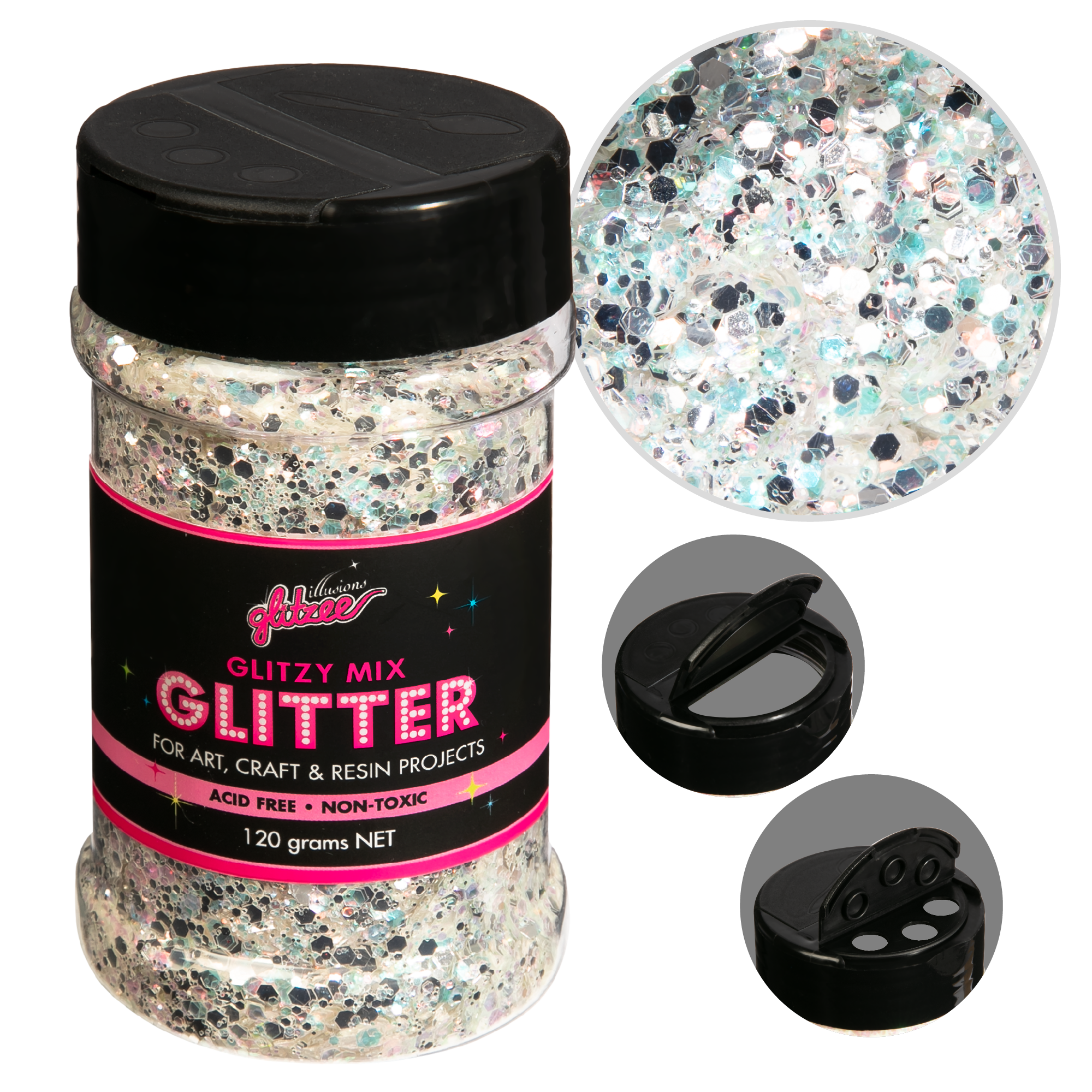 Image of Illusions Glitzy Mix Specialty Glitter-Glitz Silver (113g)
