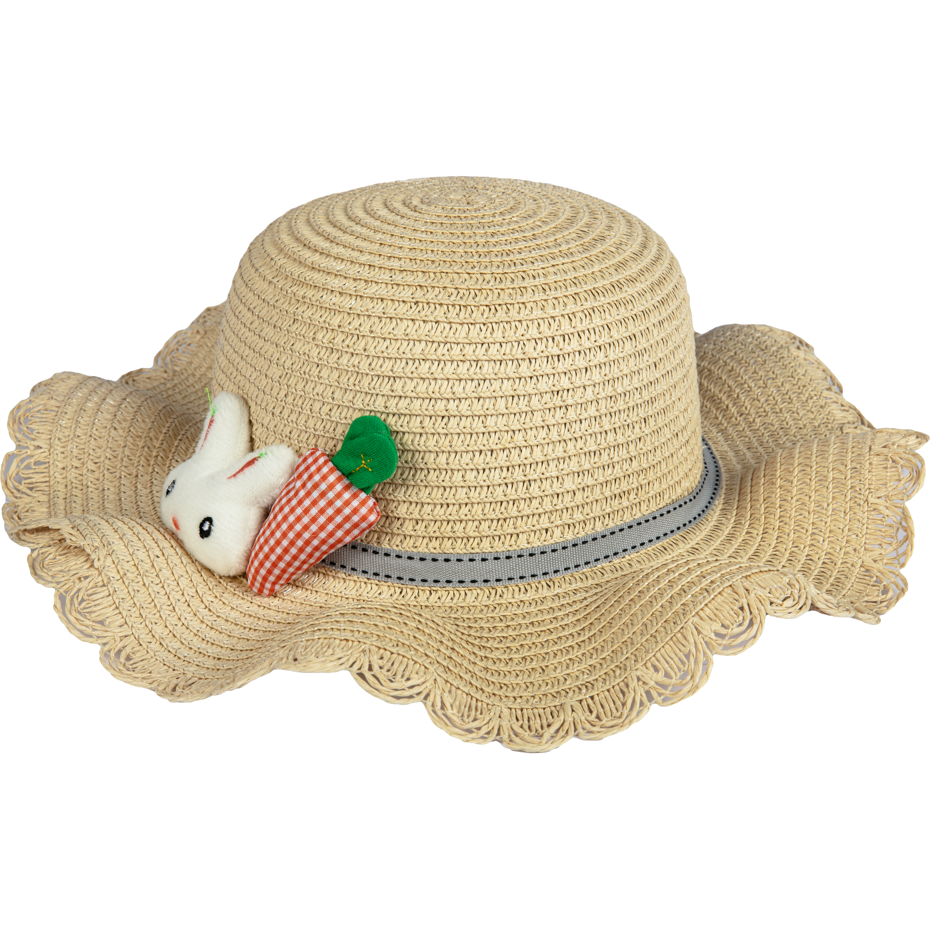 Image of Art Star Easter Deluxe Natural Look Bonnet with Bunny and Carrot Embellishment