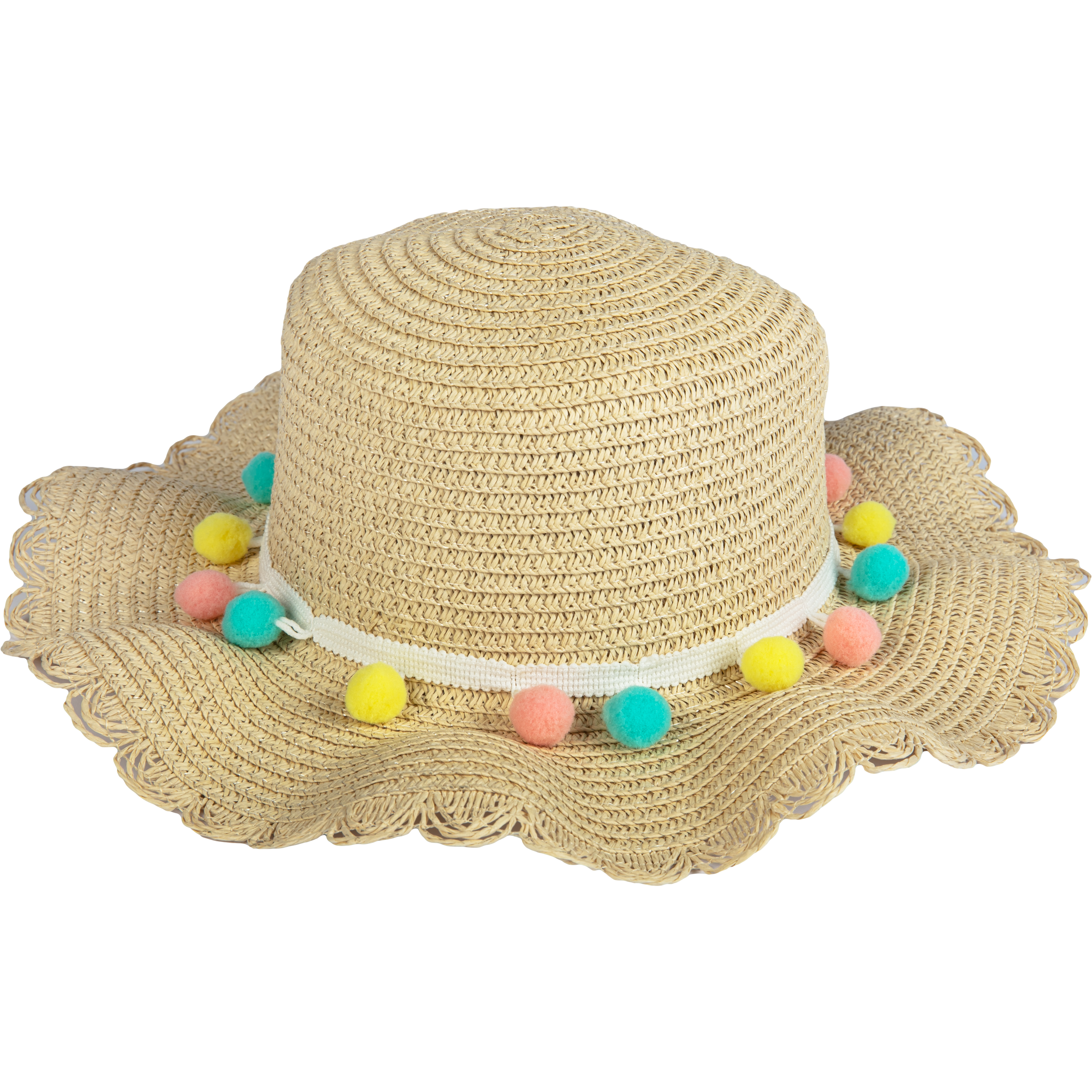 Image of Art Star Easter Deluxe Natural Look Bonnet with Pom Pom Garland Embellishment