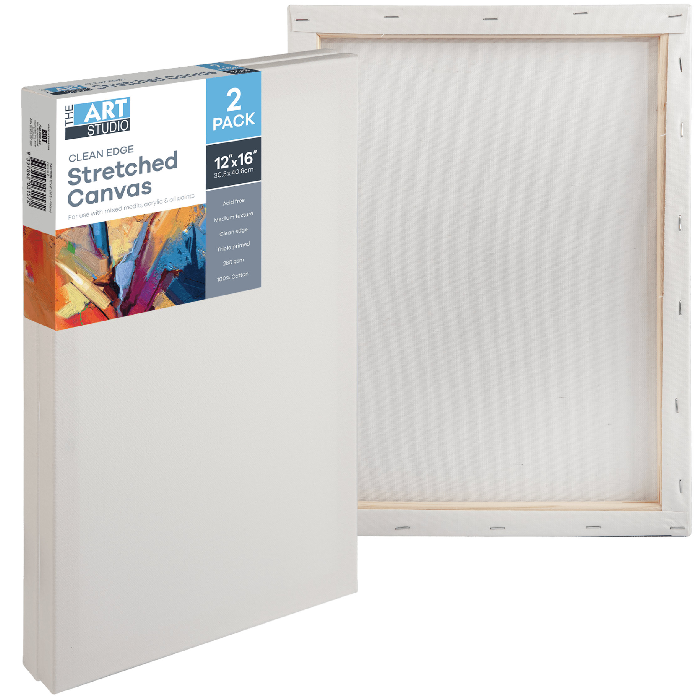 Image of The Art Studio Thin Bar Canvas 12"x16" (30x40cm) Pack of 2