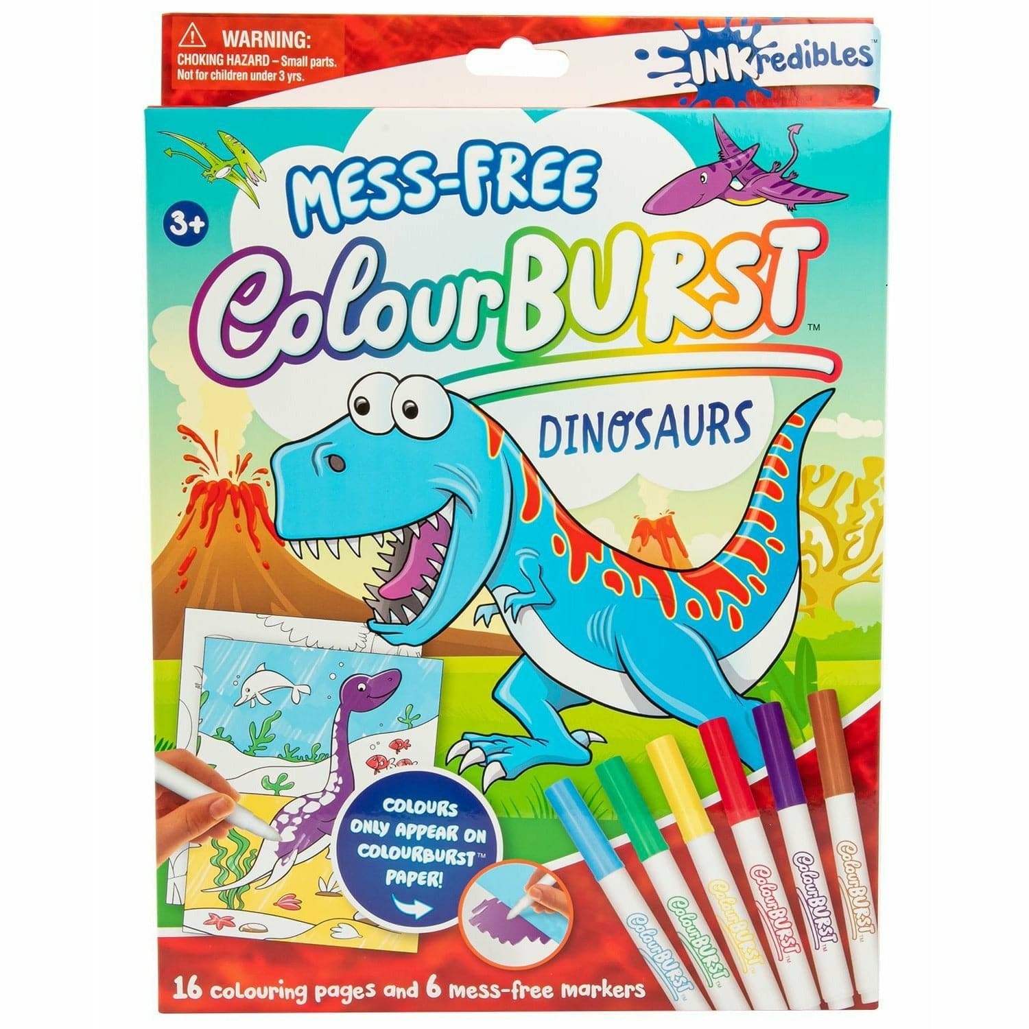 Image of Inkredibles Colour Burst Colouring - Dinosaurs