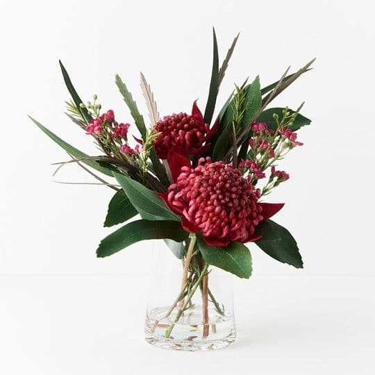 Image of Red Waratah Mix in Vase - 38cm