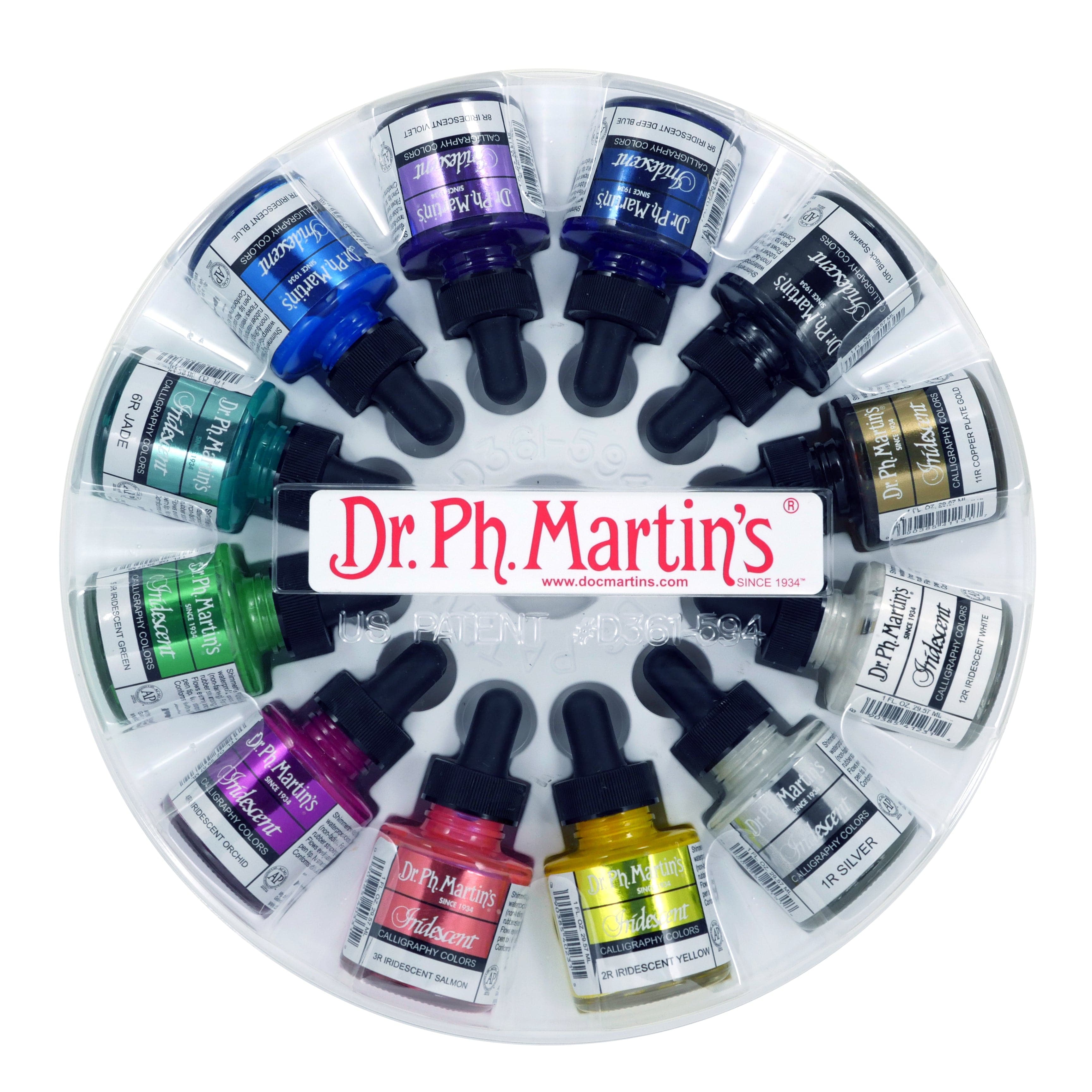 Image of Dr. Ph. Martin's Iridescent Calligraphy Ink Colour 29.5ml Set of 12 (Set 1)