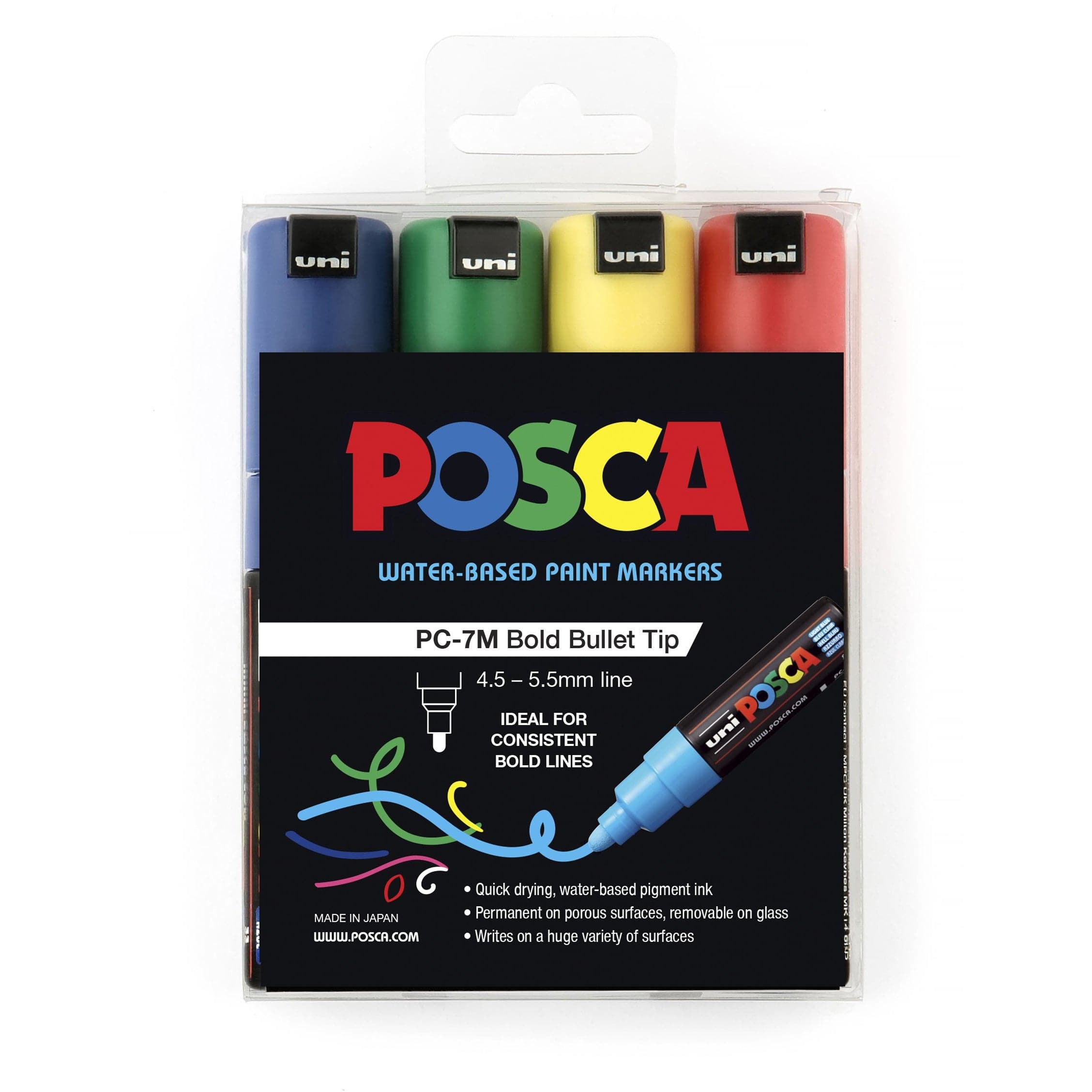 Image of Posca Bold Bullet Paint Marker 4 Pack Assorted Set 