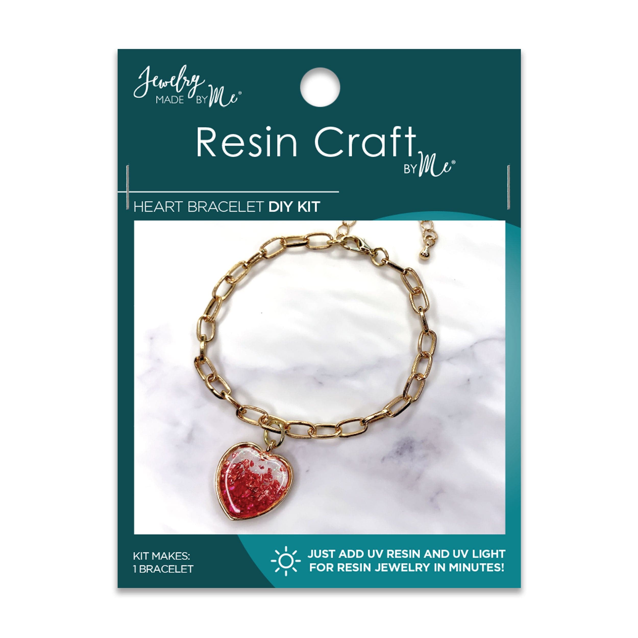 Image of Jewelry Made by Me Resin Craft Mini Kit Ombre Heart Bracelet