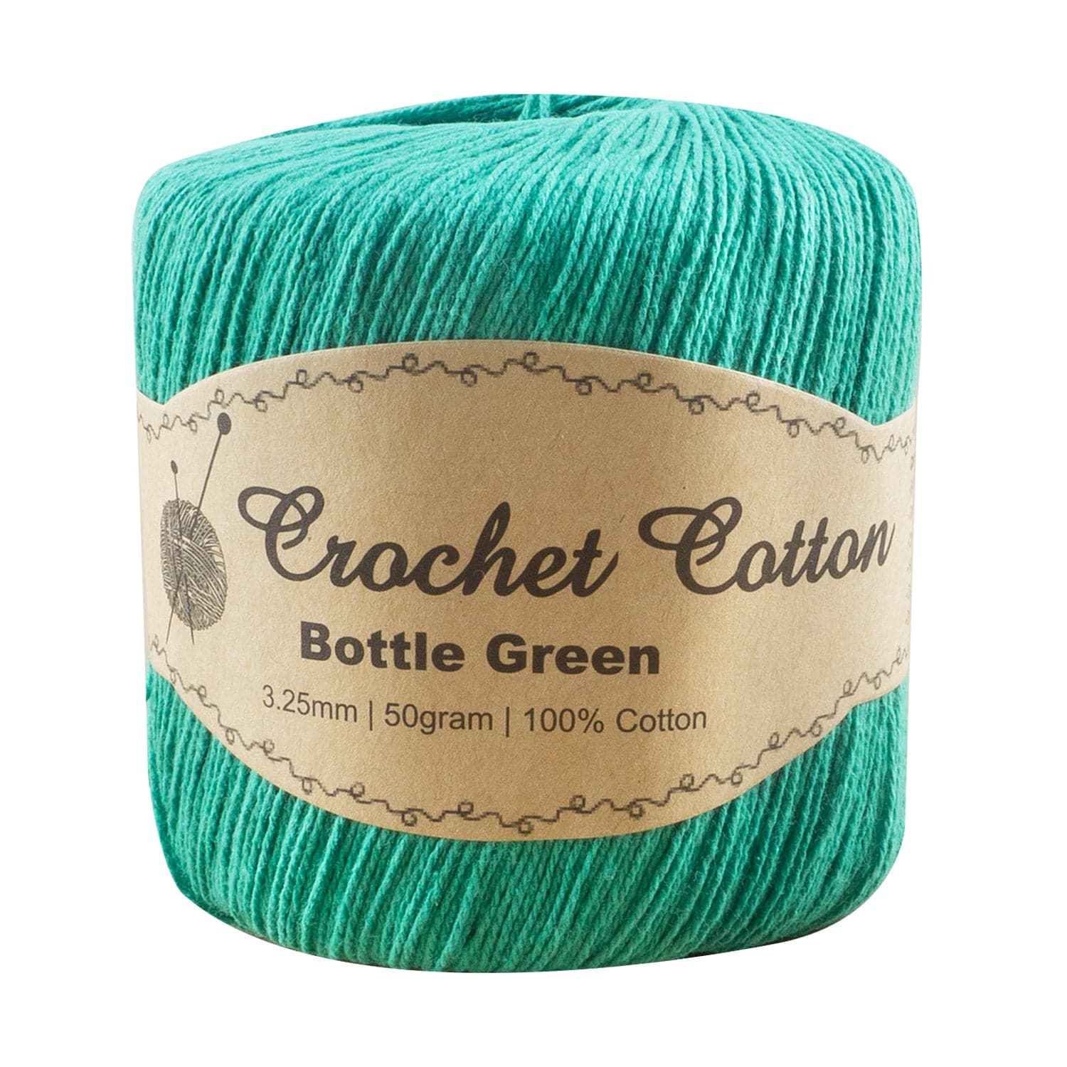 Image of Crochet Cotton Ball-Bottle Green 50g