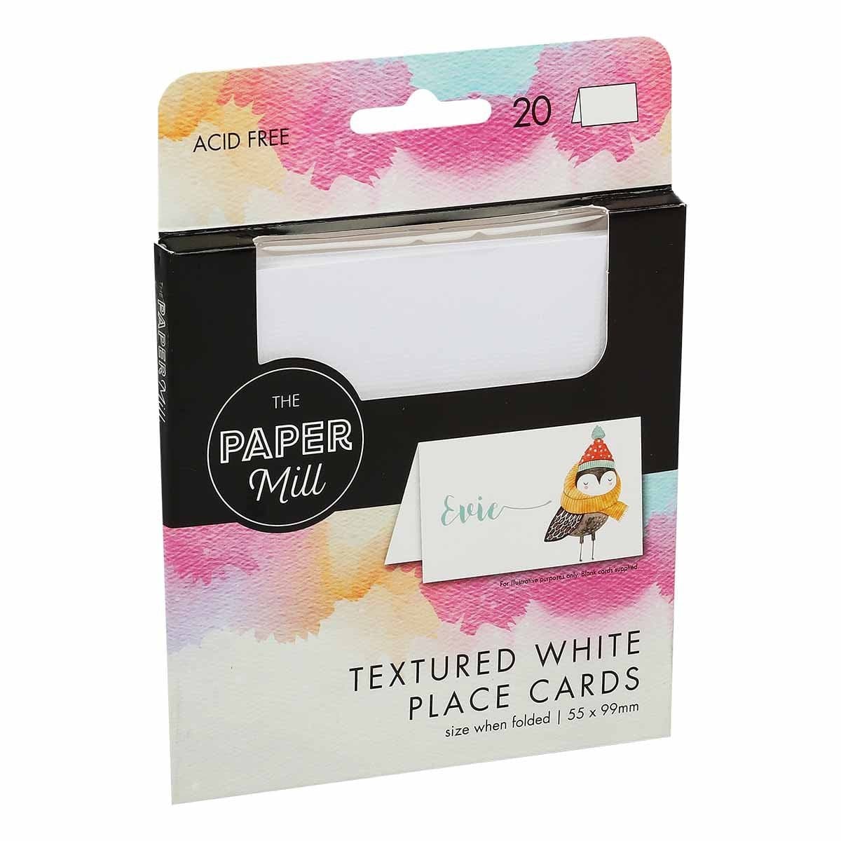 Image of The Paper Mill Textured White Place Cards 20 Pack