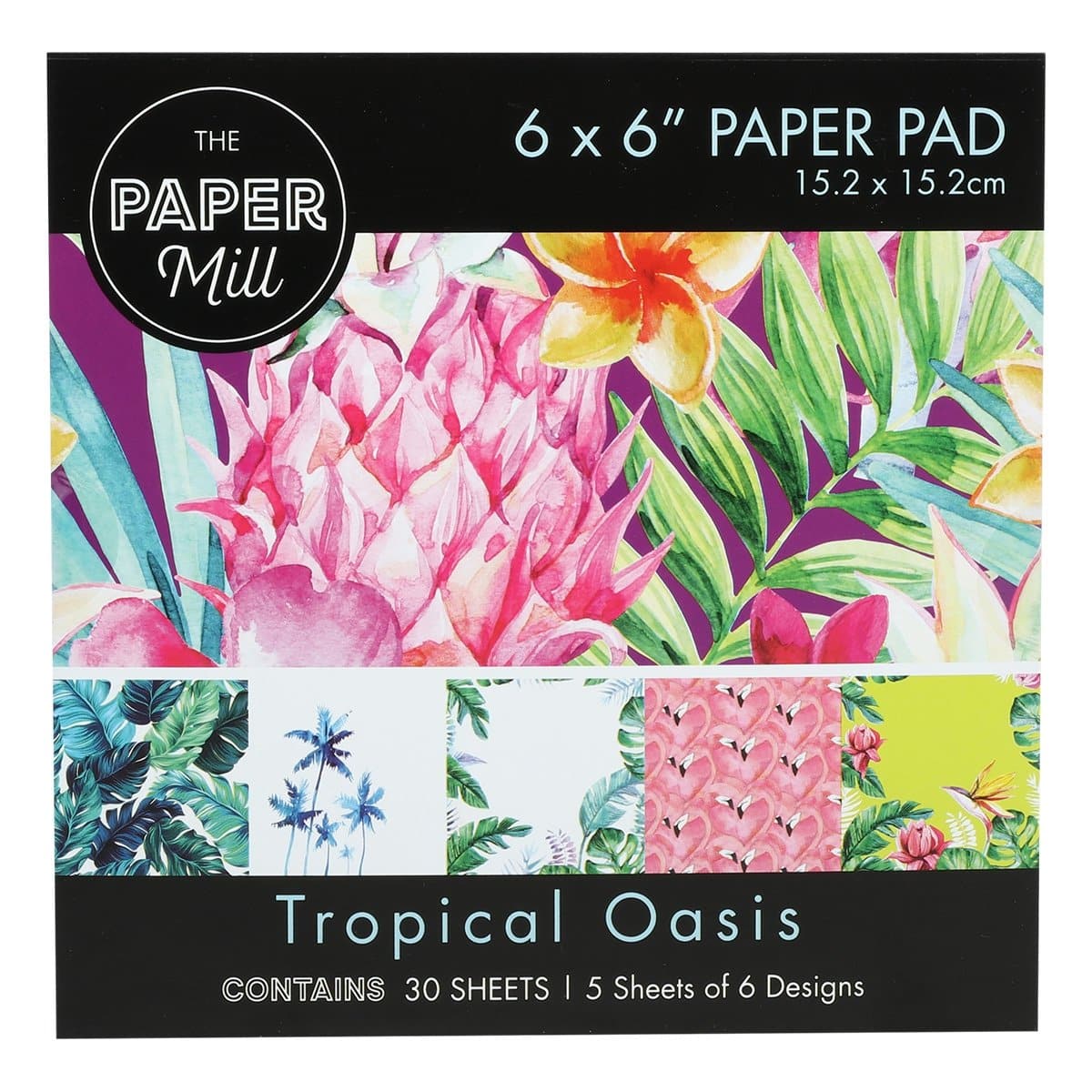 Image of The Paper Mill Tropical Oasis Paper Pad 6 x 6 Inch 30 Sheets