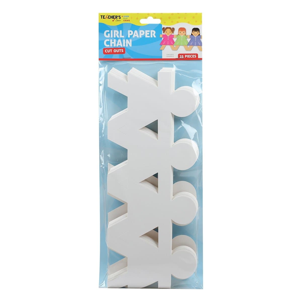 Image of Teacher's Choice Girl Paper Chain Cut Outs 25 Pieces