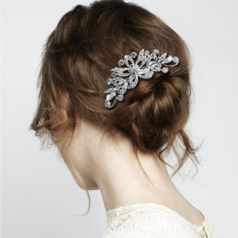 Bridal Hair Comb-Wedding Hair Comb-Flower Pearl & Crystal Combs-Super Gift Online