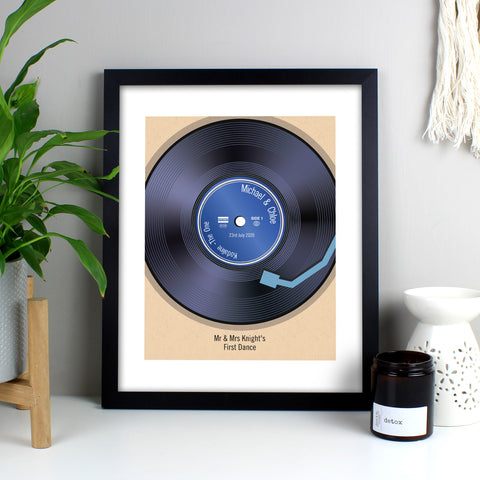 Personalised Retro Vinyl Black Framed Print-luxury gifts for couples-garden gifts for couples-unusual gifts for couples uk-romantic gifts for couples