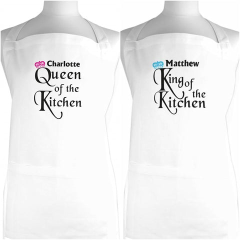 Personalised King of the Kitchen Apron-Apron Gifts for Men-Cooking Aprons UK-personalised apron uk-kitchen apron-apron for women-aprons for women