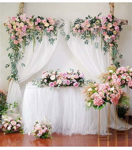 ceremony-arch-blush-wedding-rose-gold-pink-peony-wedding-arch-flowers-arch-peony-artificial-flower-peony-wedding-arch-wedding-silk-flowers-wedding-pink-floral-arch-fake-flower-artificial-row-flower-road-wall-hotel-wedding-stage-background-decor