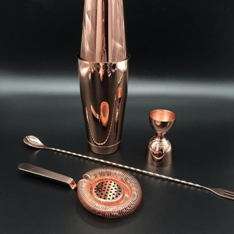 copper cocktail set-copper cocktail set with stand-hammered copper cocktail glasses-home bar accessories-copper cocktail shaker-copper ice bucket-Gold /Copper/Silver Shaker Bar Ware Set