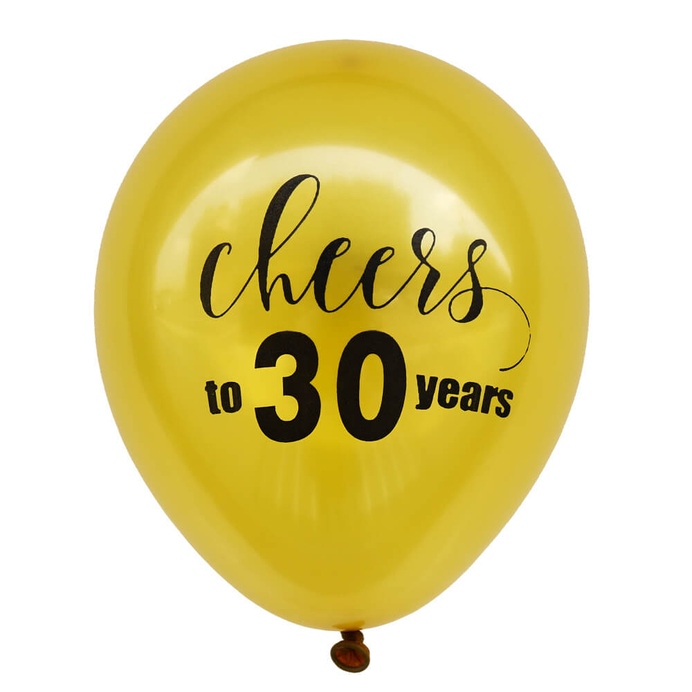 10 X 10 Cheers To 30 Years Gold Party Balloons Online Party