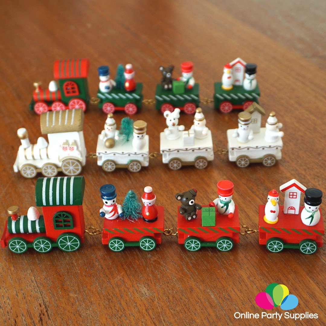 Christmas Decoration Mini Wooden Train Set with 3 Cartridges - Online ...