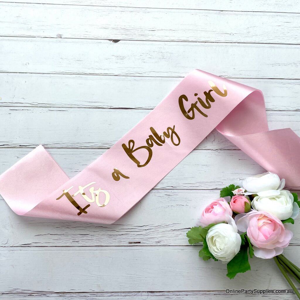 Pink It S A Baby Girl Baby Shower Satin Sash Online Party Supplies