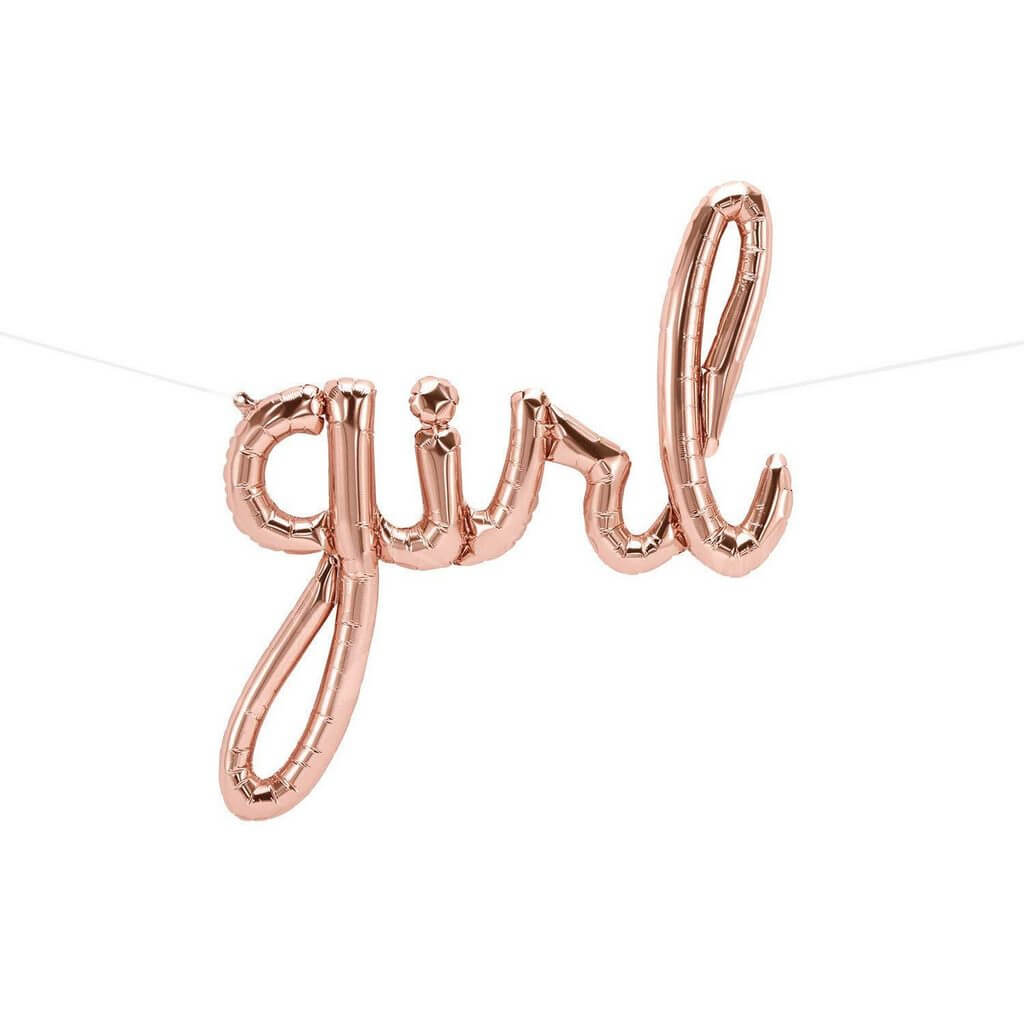 Boy OR Girl Script Baby Shower Foil Balloon Banner