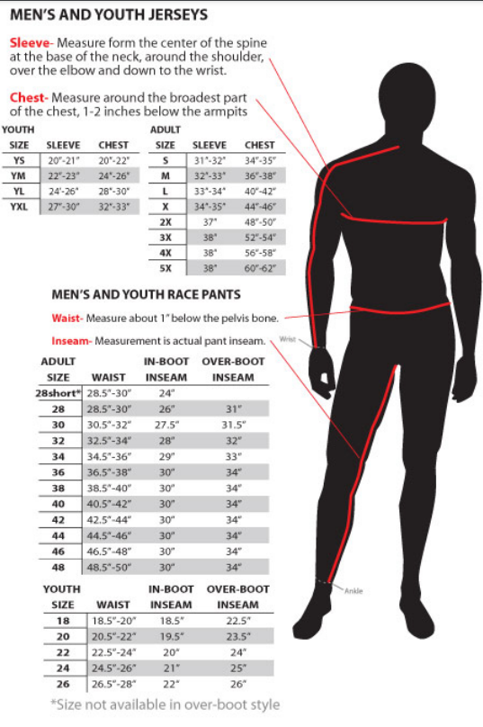 Sizing Charts – Timaru Yamaha