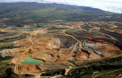 mine à ciel ouvert au pérou -  argent - bijoux Ana de Peru